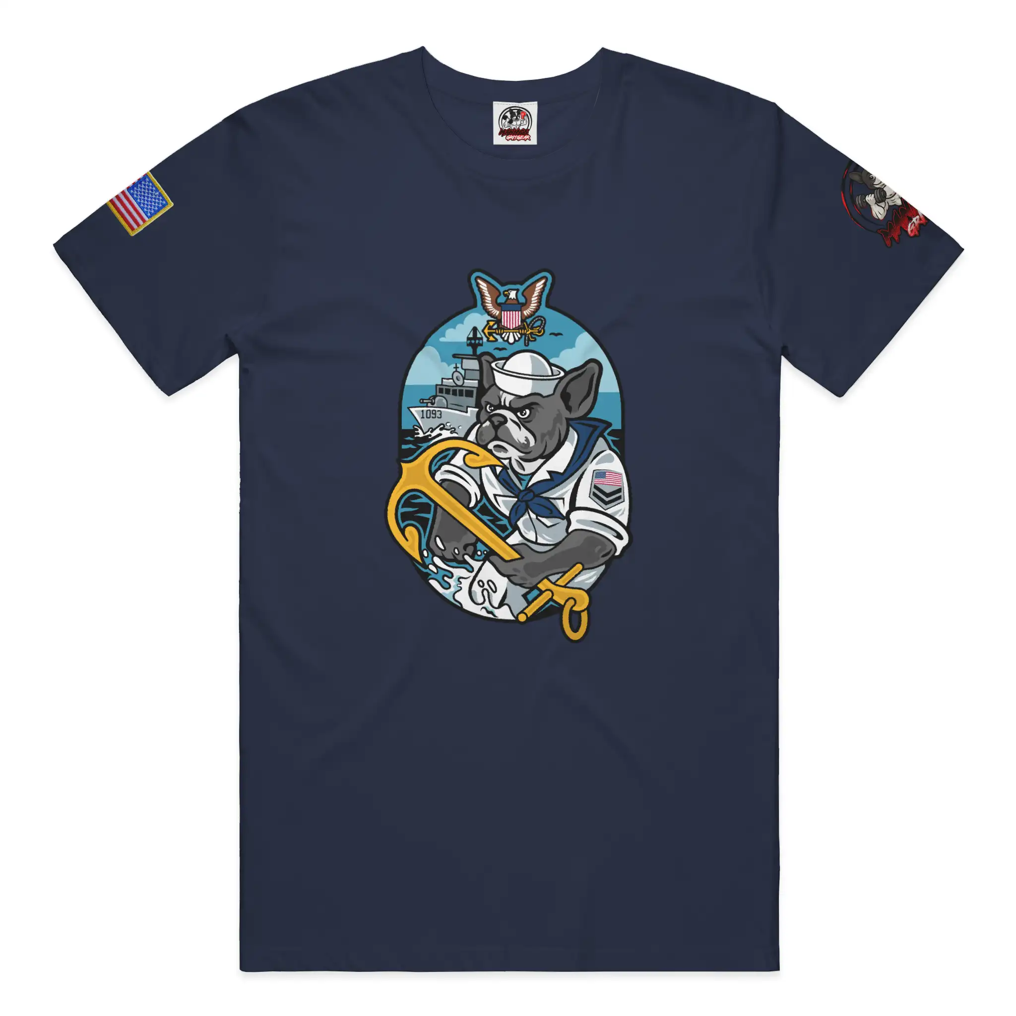 Manny's GritGear Navy Pride T Shirt