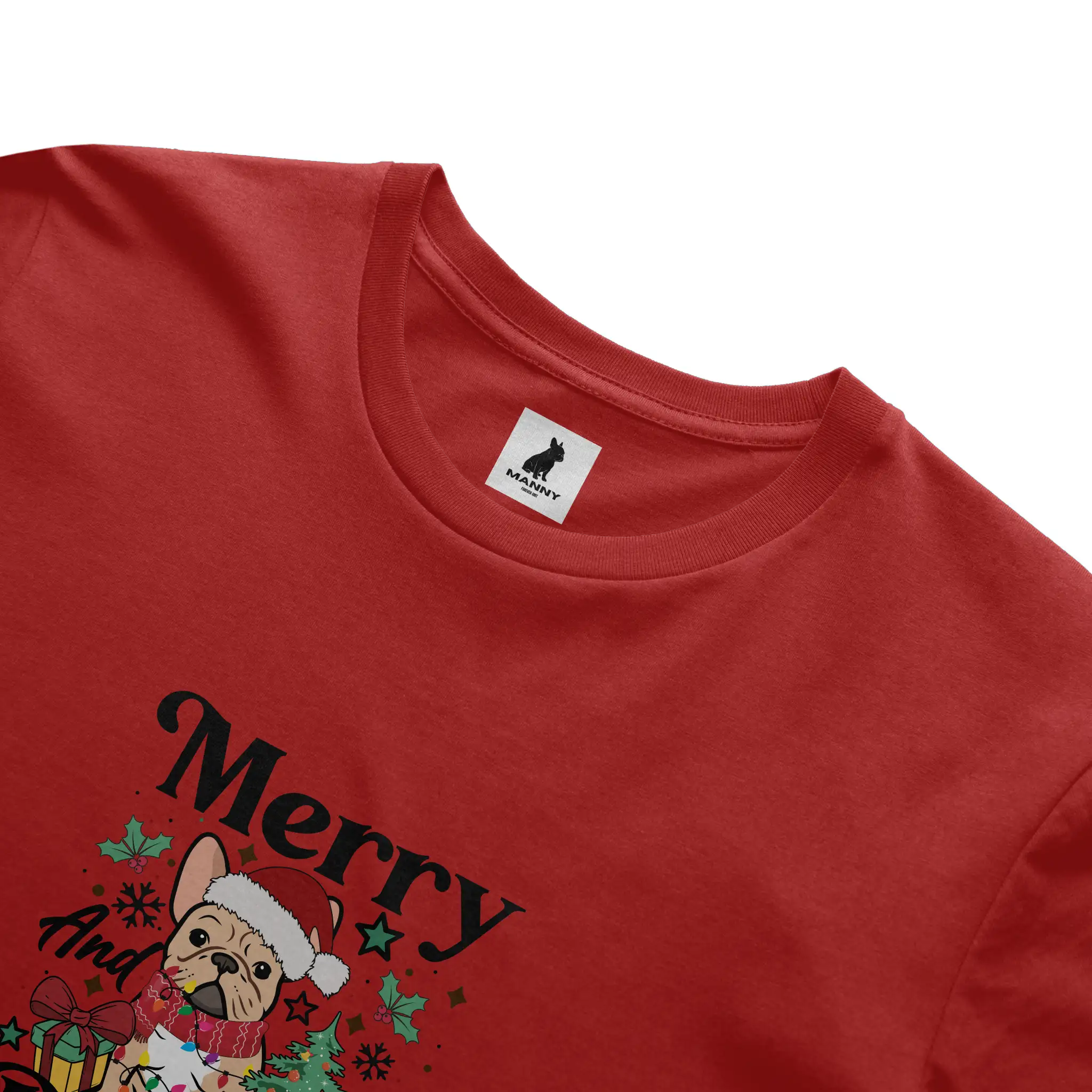 Merry and Bright Frenchie Christmas T Shirt