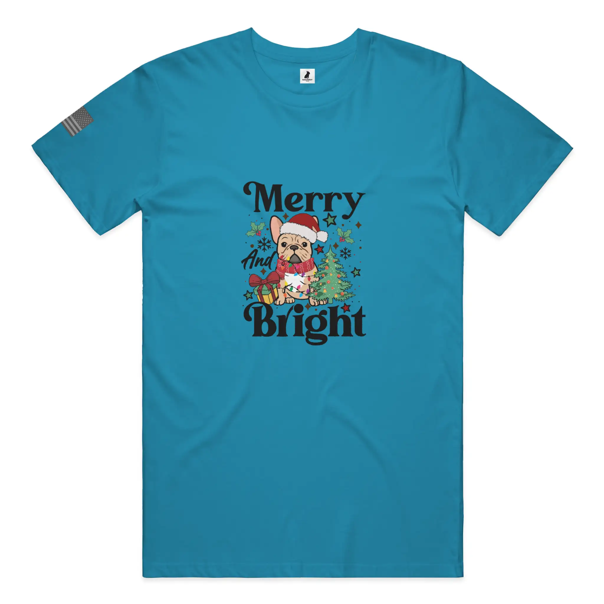 Merry and Bright Frenchie Christmas T Shirt