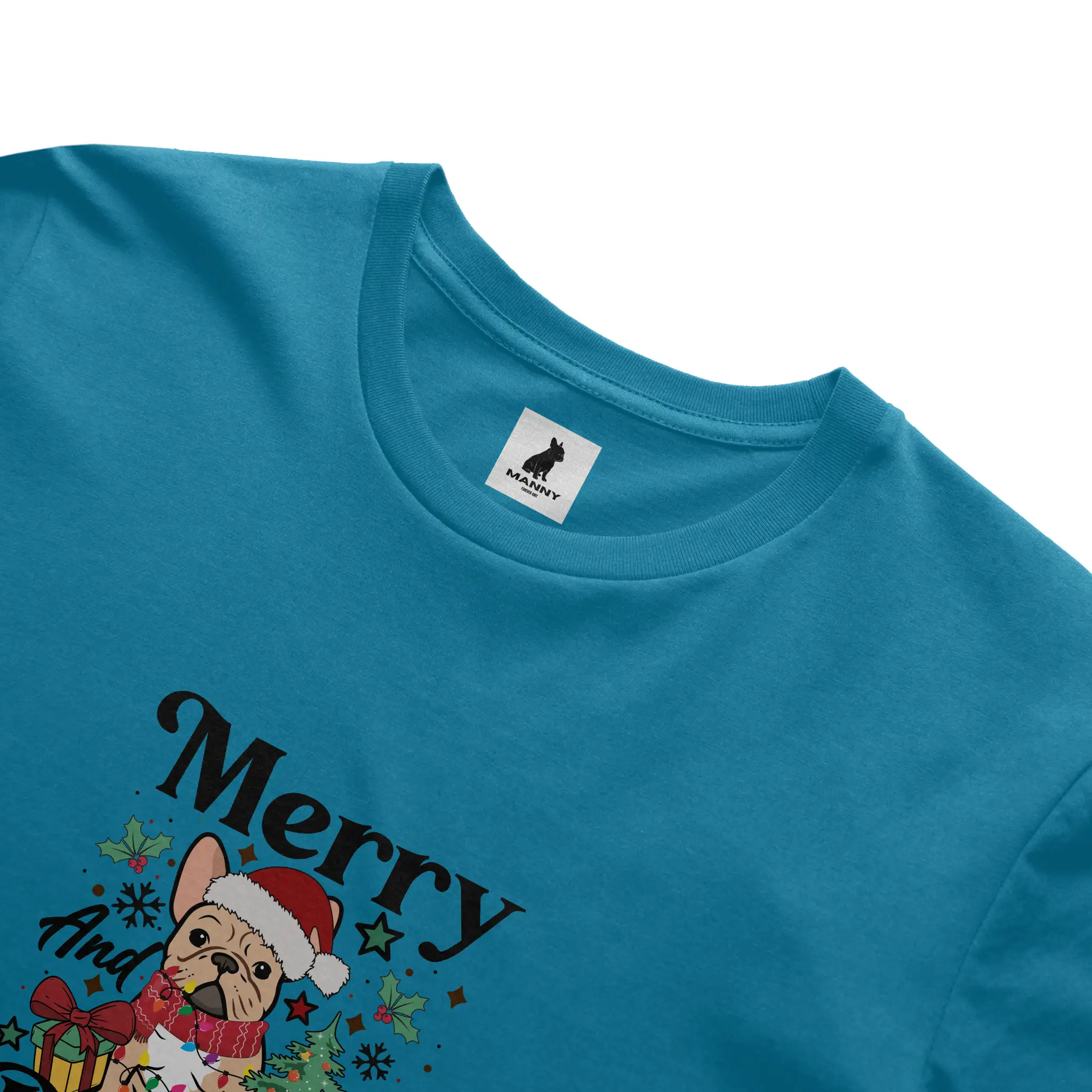 Merry and Bright Frenchie Christmas T Shirt
