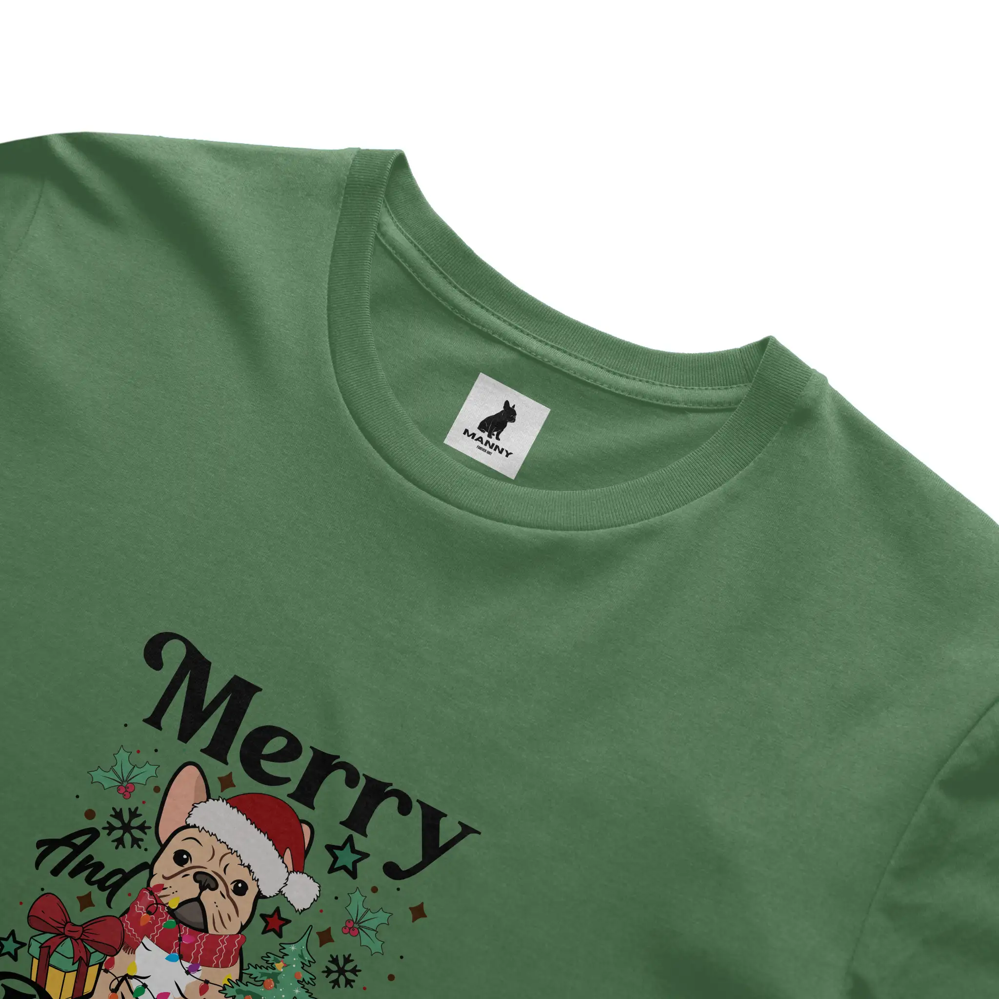Merry and Bright Frenchie Christmas T Shirt