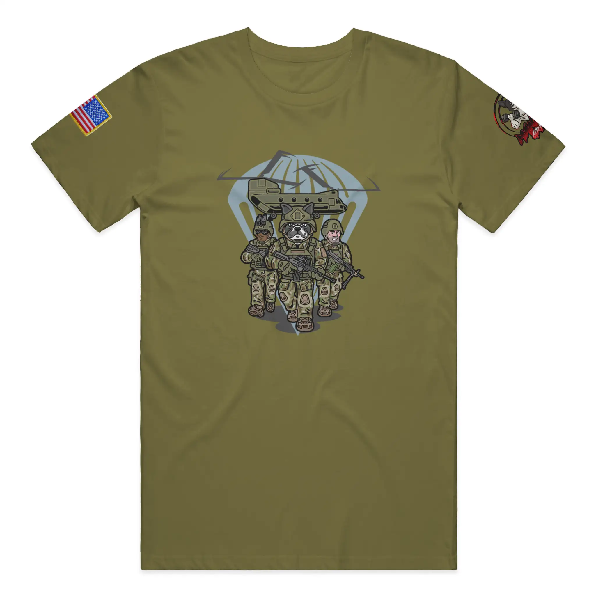 Army Airborne Bulldog Tee – “ALL THE WAY!”