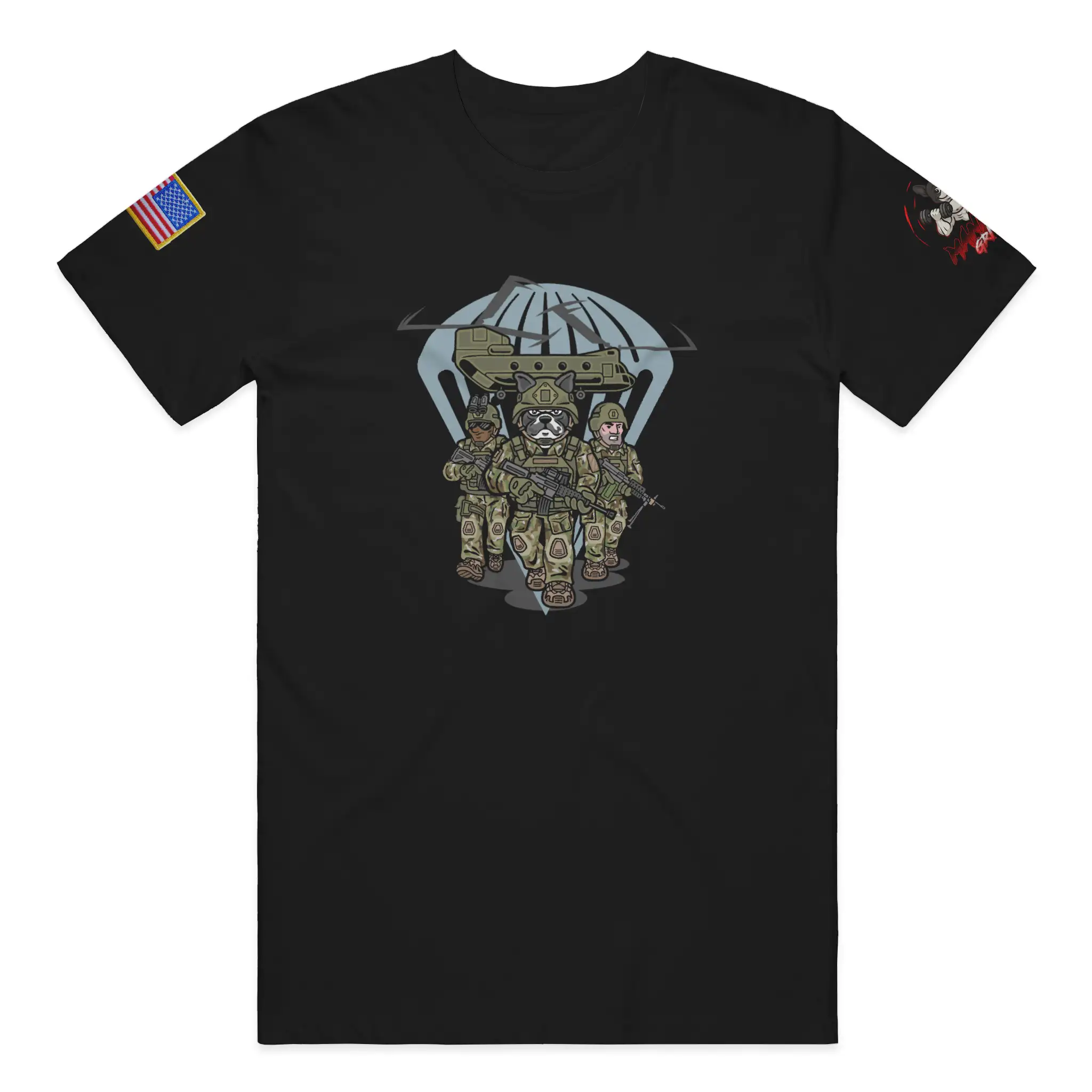 Army Airborne Bulldog Tee – “ALL THE WAY!”
