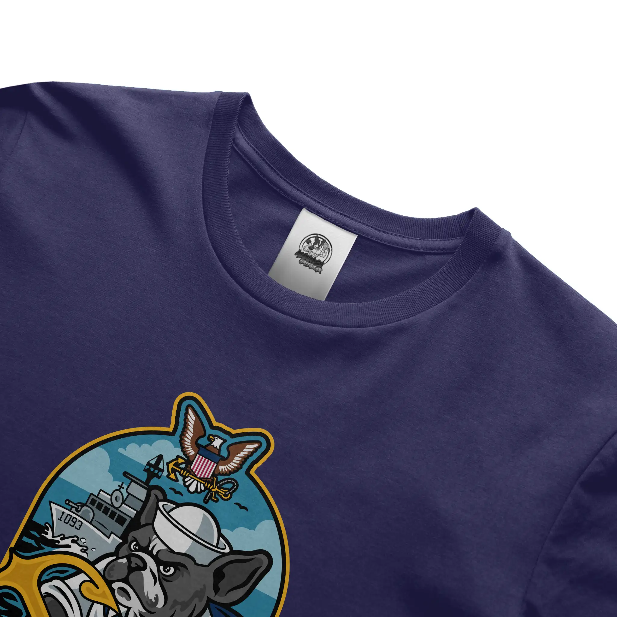 Navy French Bulldog soft cotton graphic tee