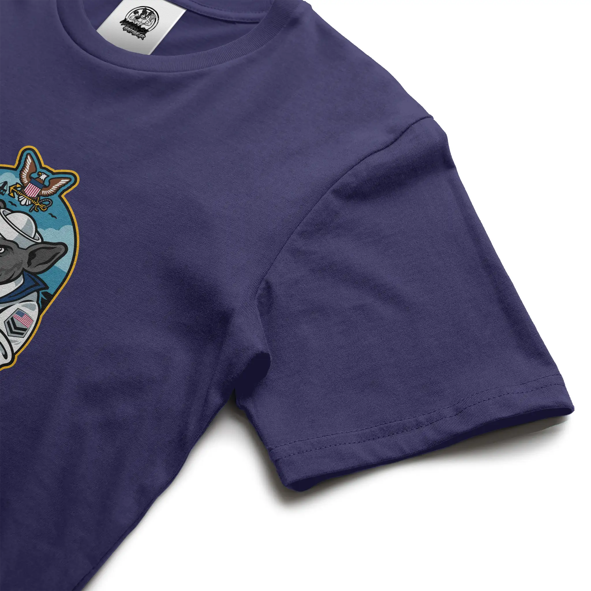 Navy French Bulldog soft cotton graphic tee