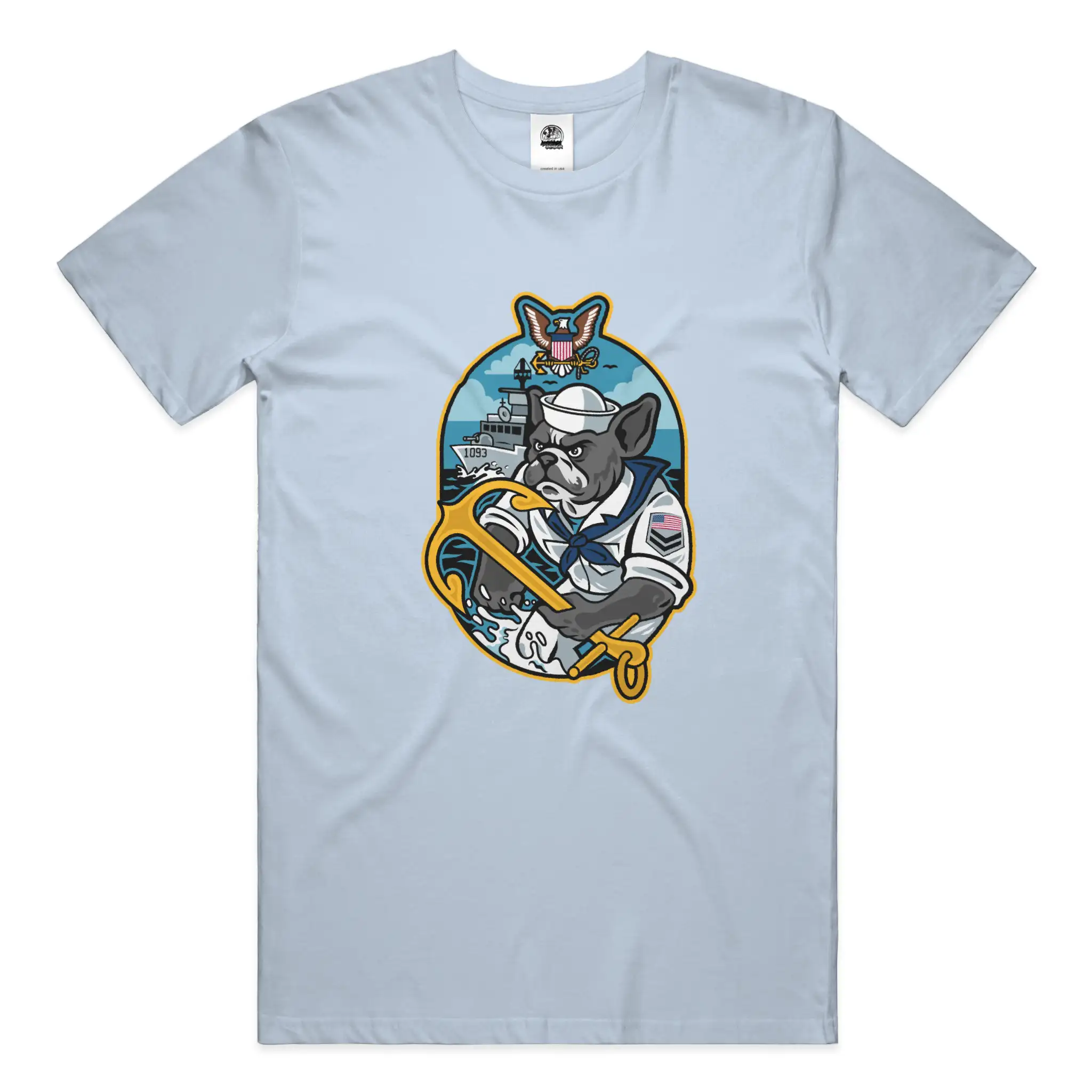Navy French Bulldog soft cotton graphic tee