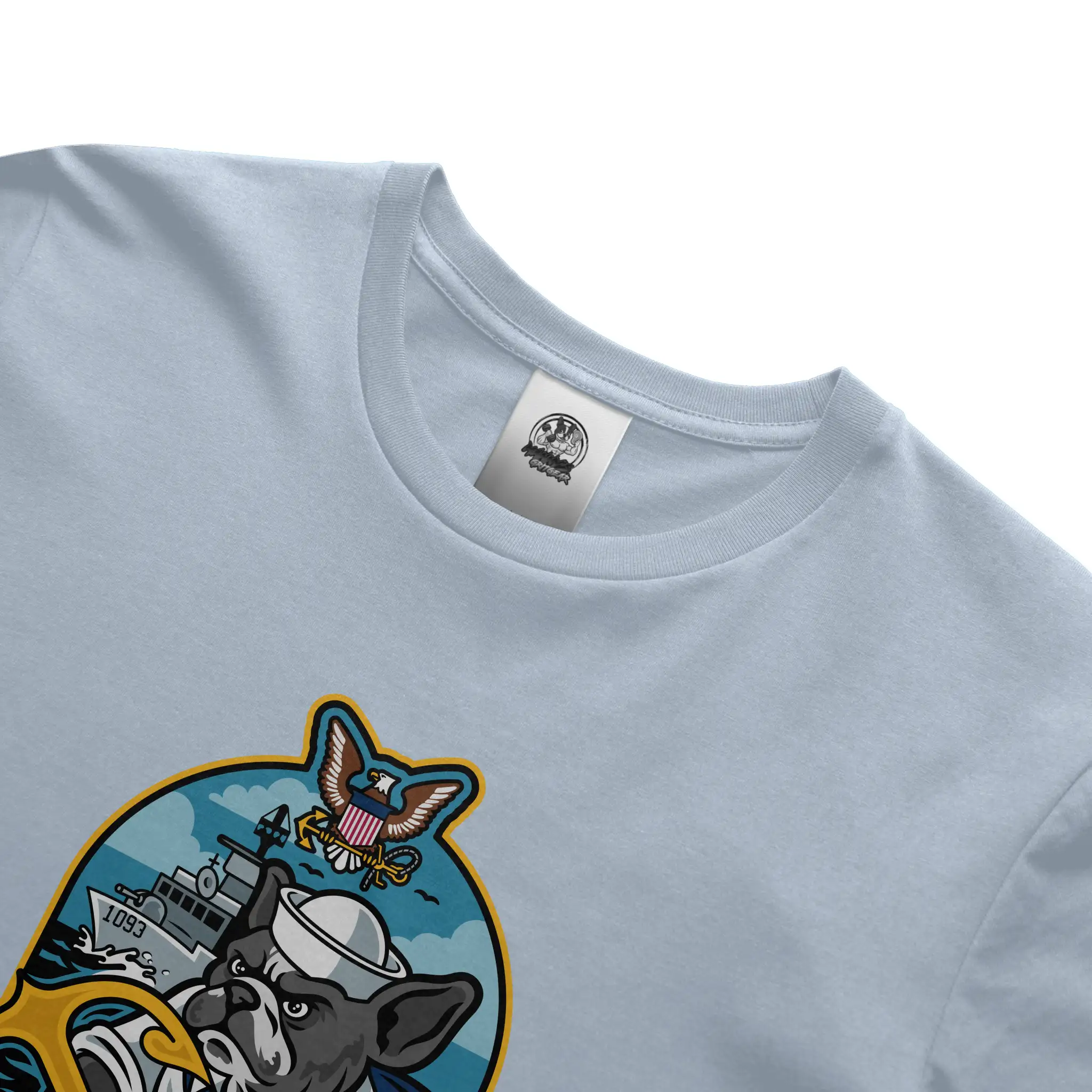 Navy French Bulldog soft cotton graphic tee