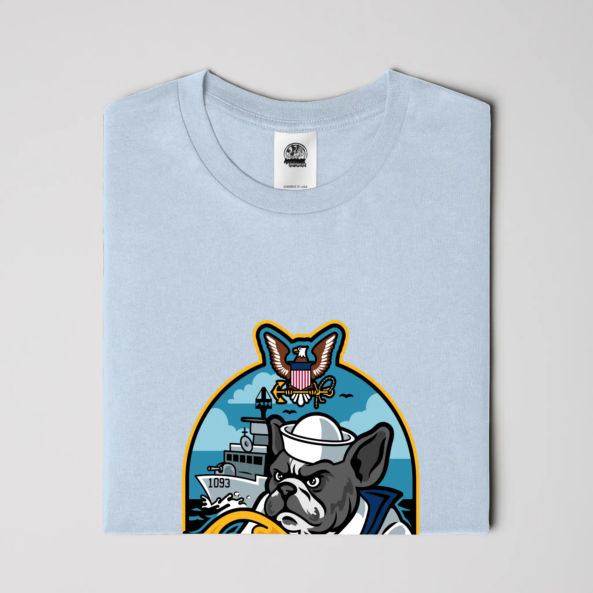 Navy French Bulldog soft cotton graphic tee