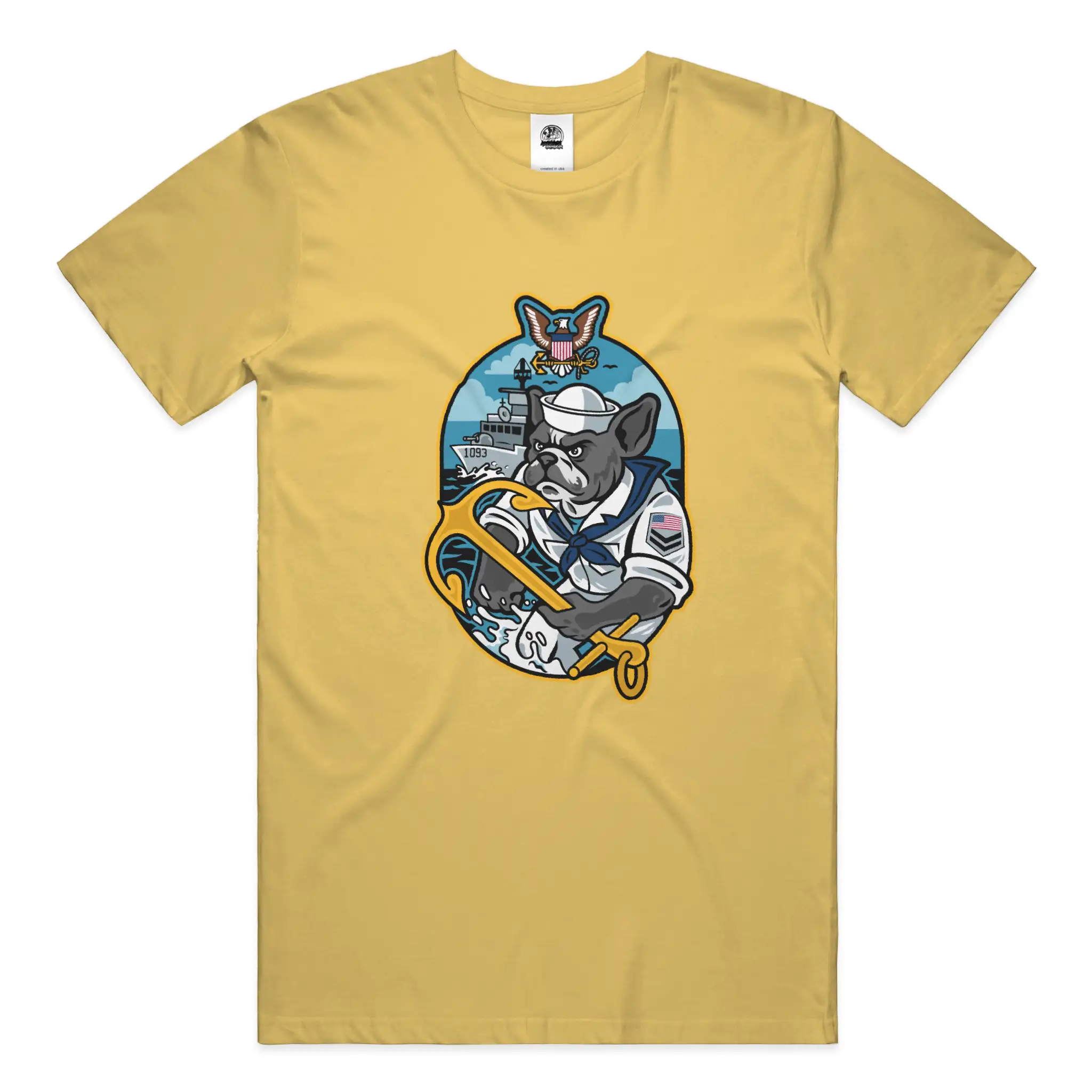 Navy French Bulldog soft cotton graphic tee
