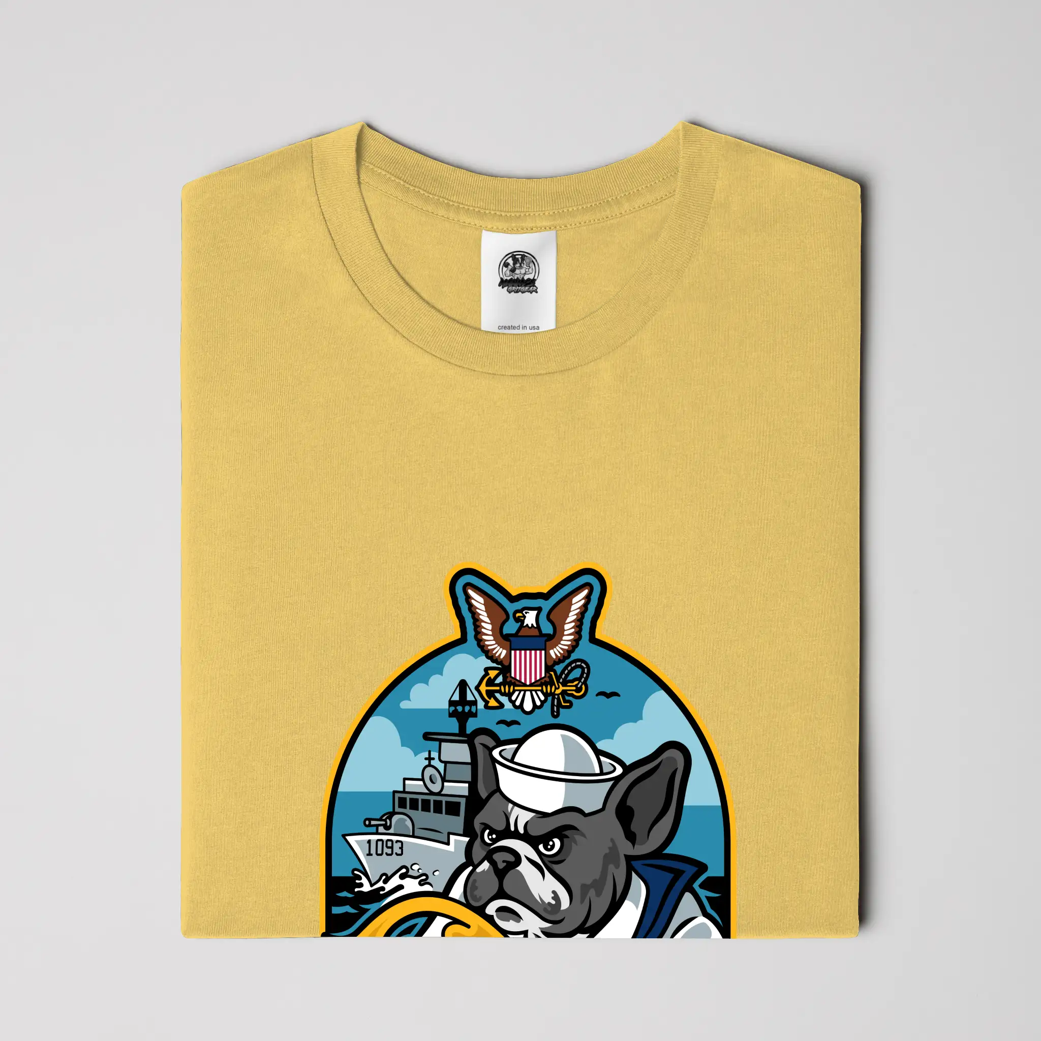 Navy French Bulldog soft cotton graphic tee