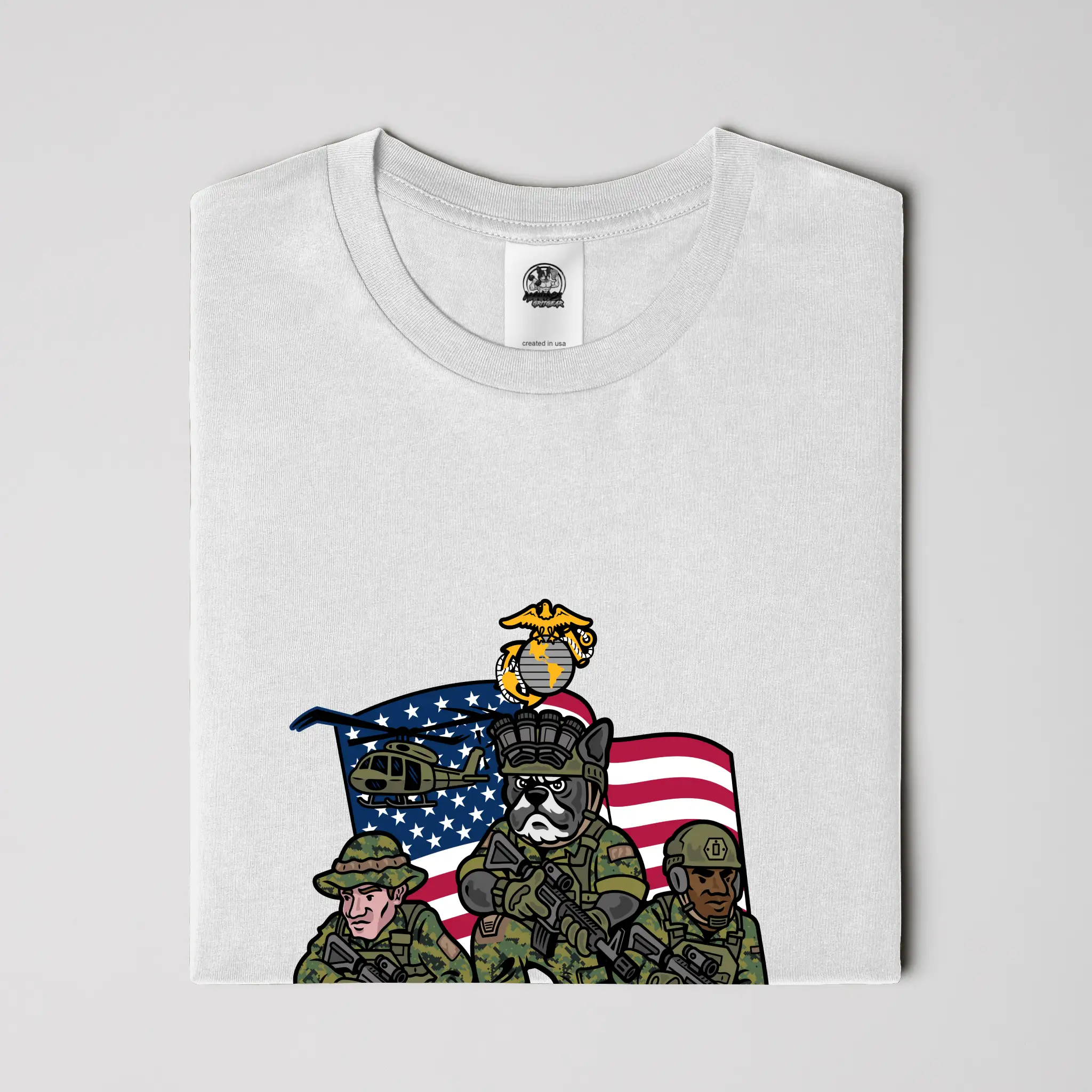 Marine Corps French Bulldog Soft Cotton Graphic Tee