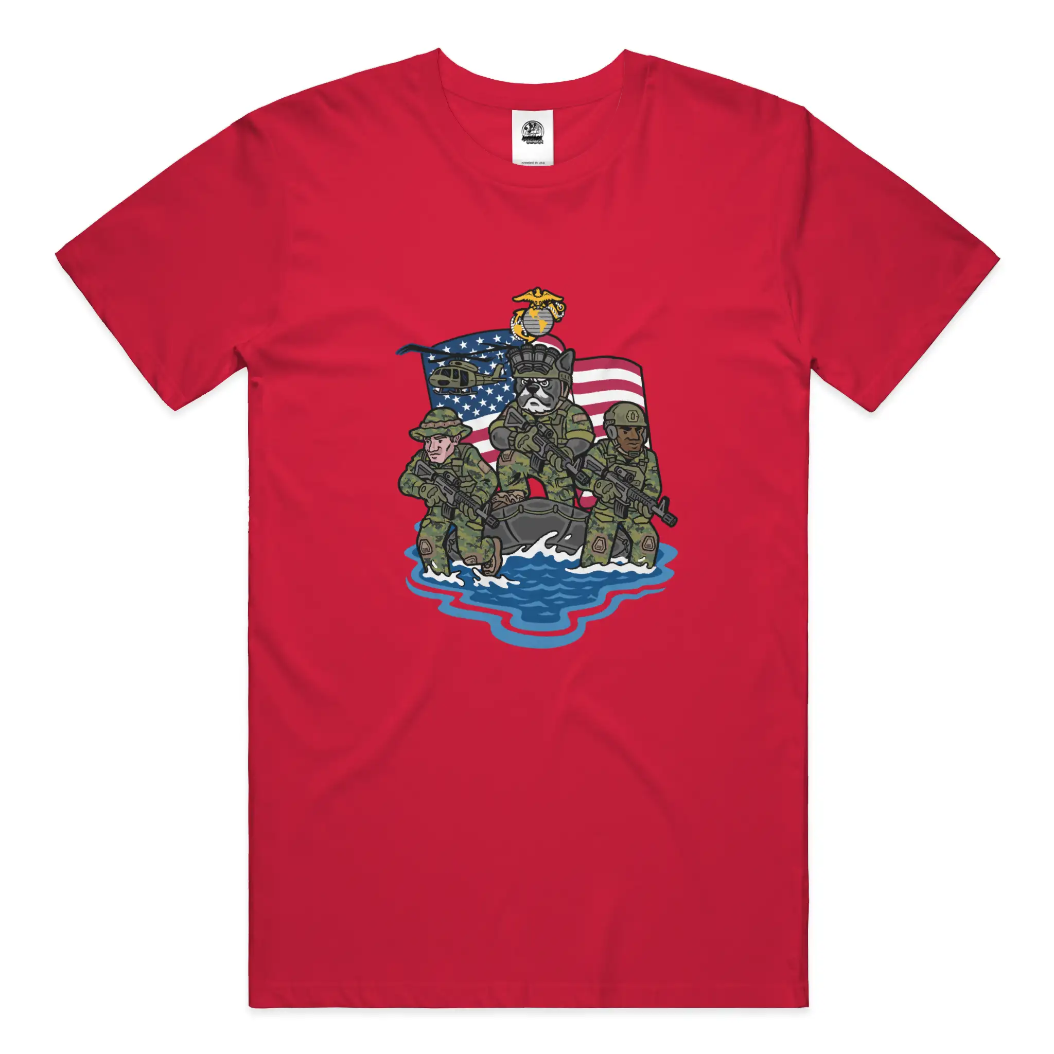 Marine Corps French Bulldog Soft Cotton Graphic Tee