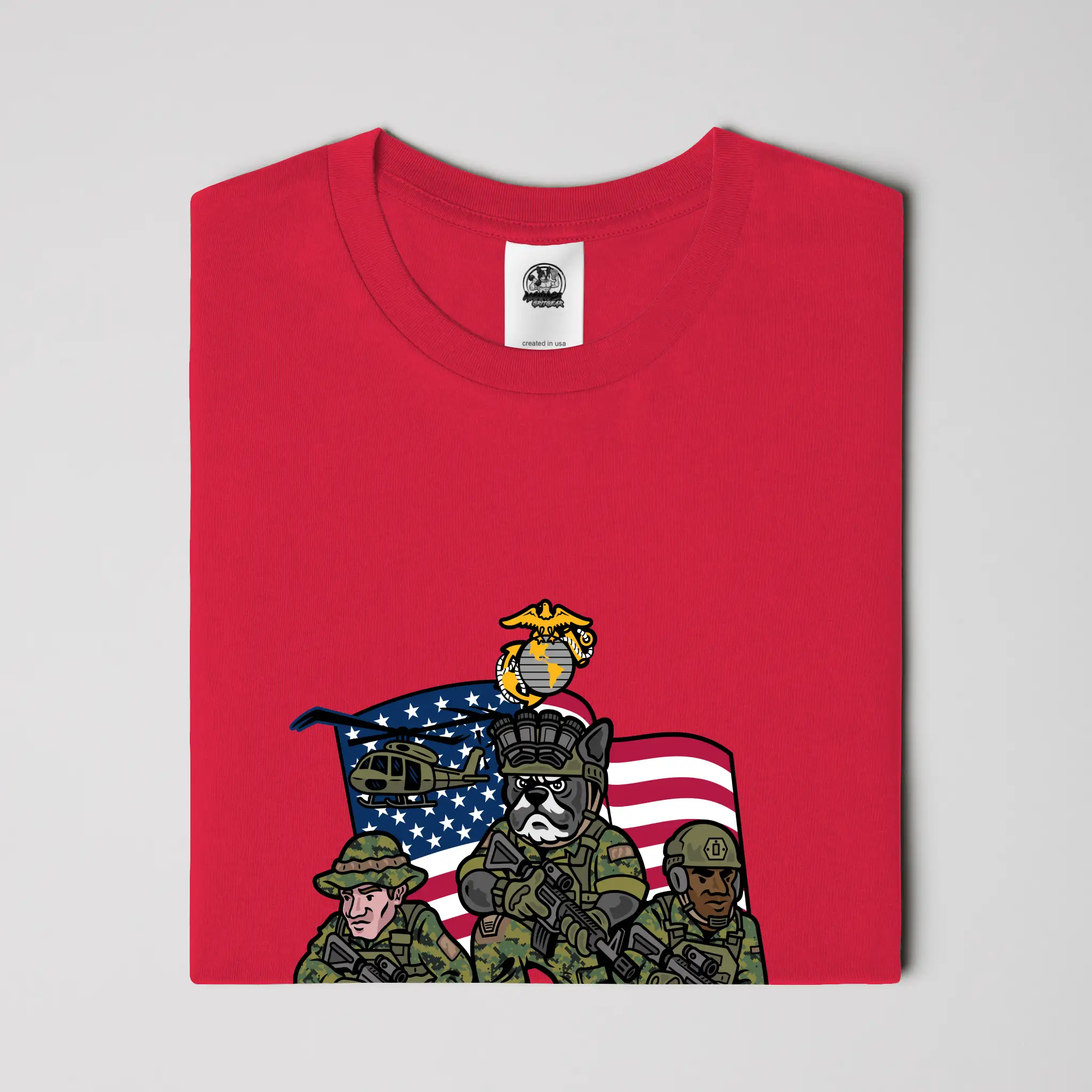 Marine Corps French Bulldog Soft Cotton Graphic Tee