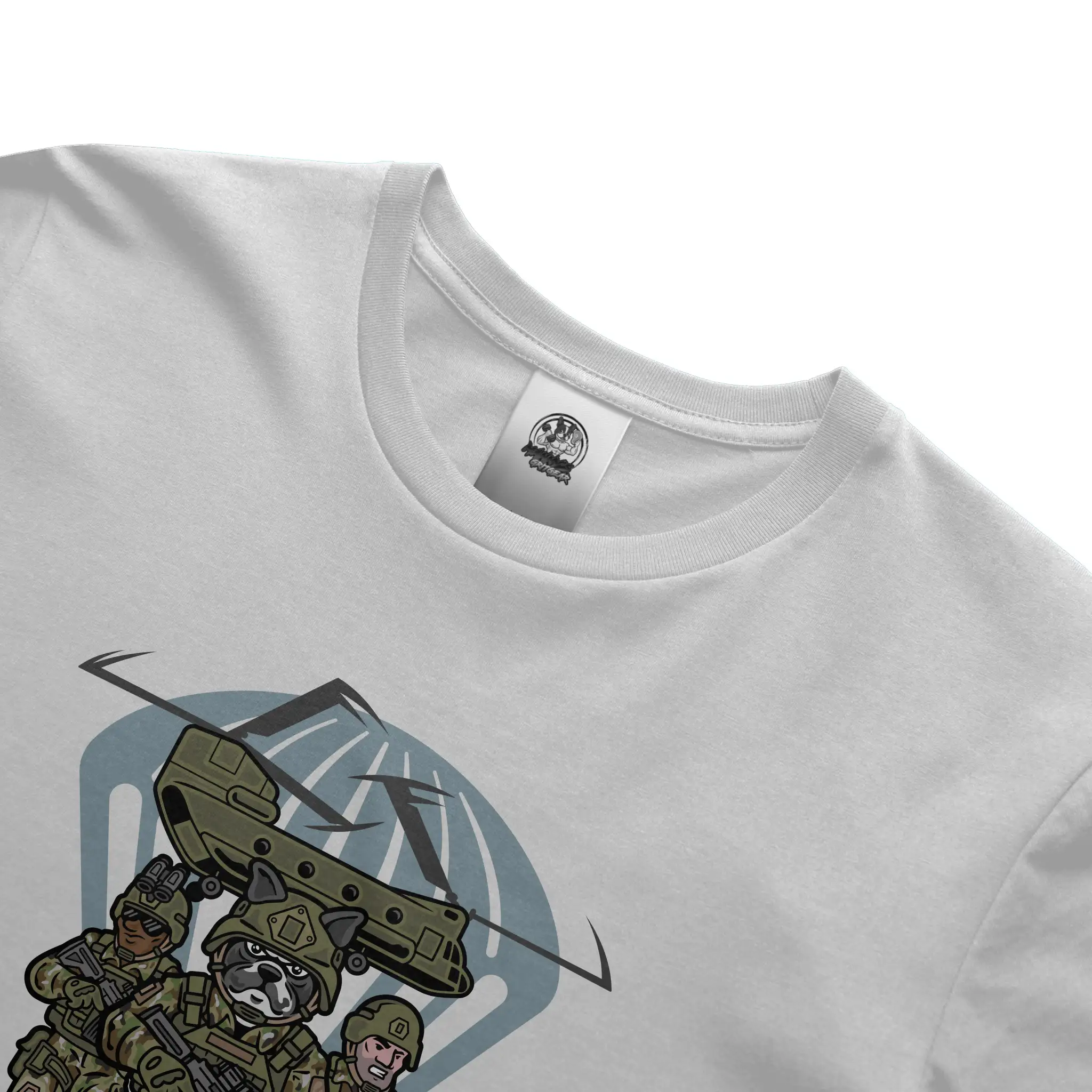 Army French Bulldog soft cotton graphic tee