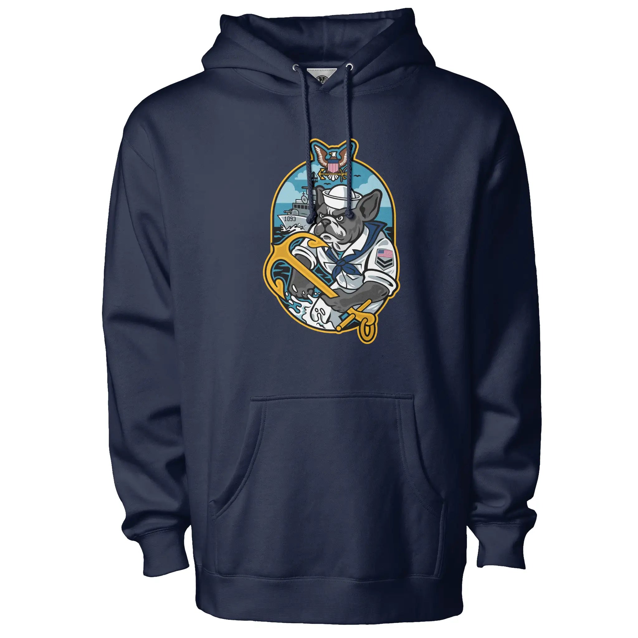 US Navy Frenchie Premium Fleece Pullover Hoodie