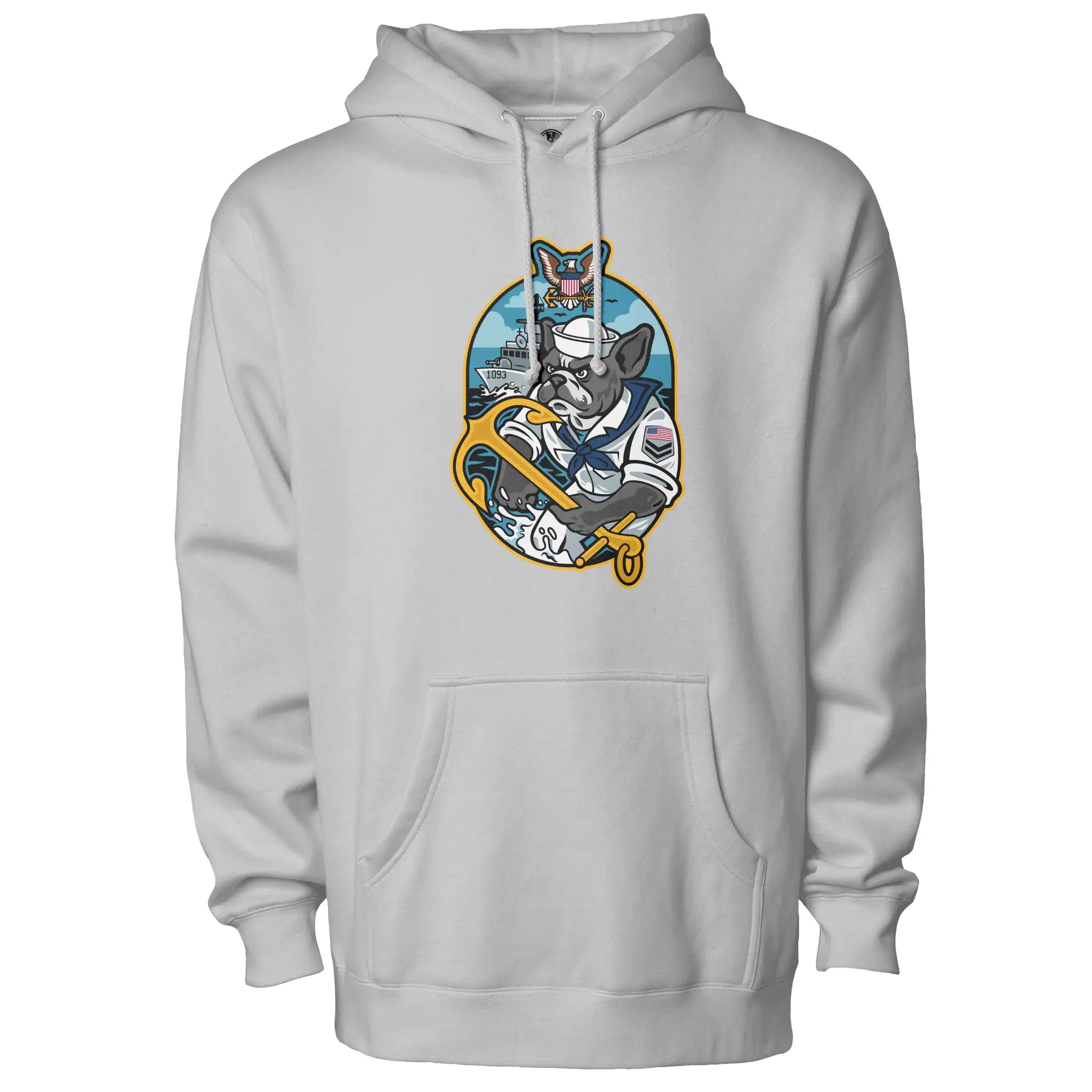 US Navy Frenchie Premium Fleece Pullover Hoodie