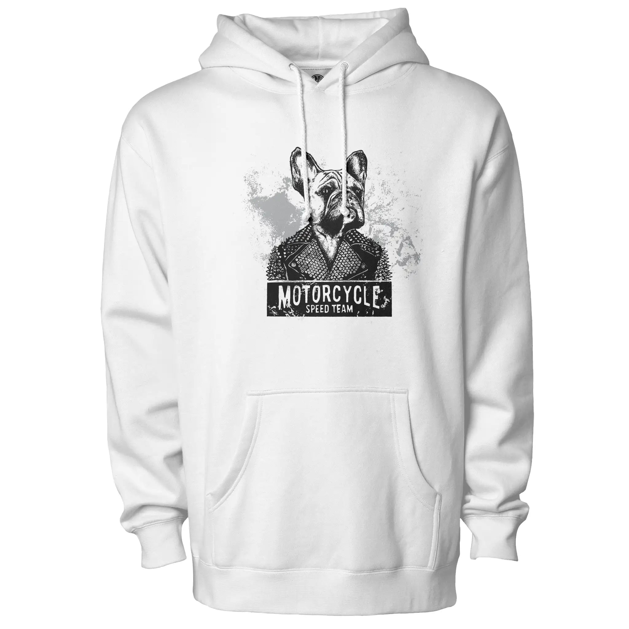 Motorcycle Frenchie Fleece Pullover Hoodie
