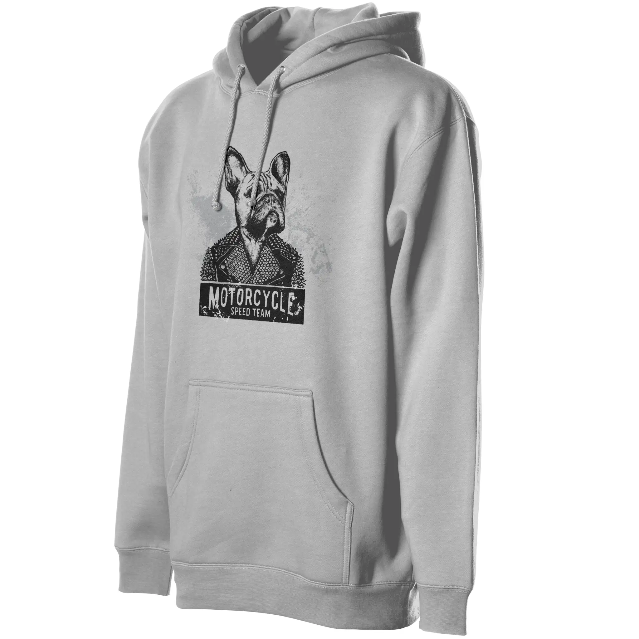 Motorcycle Frenchie Fleece Pullover Hoodie
