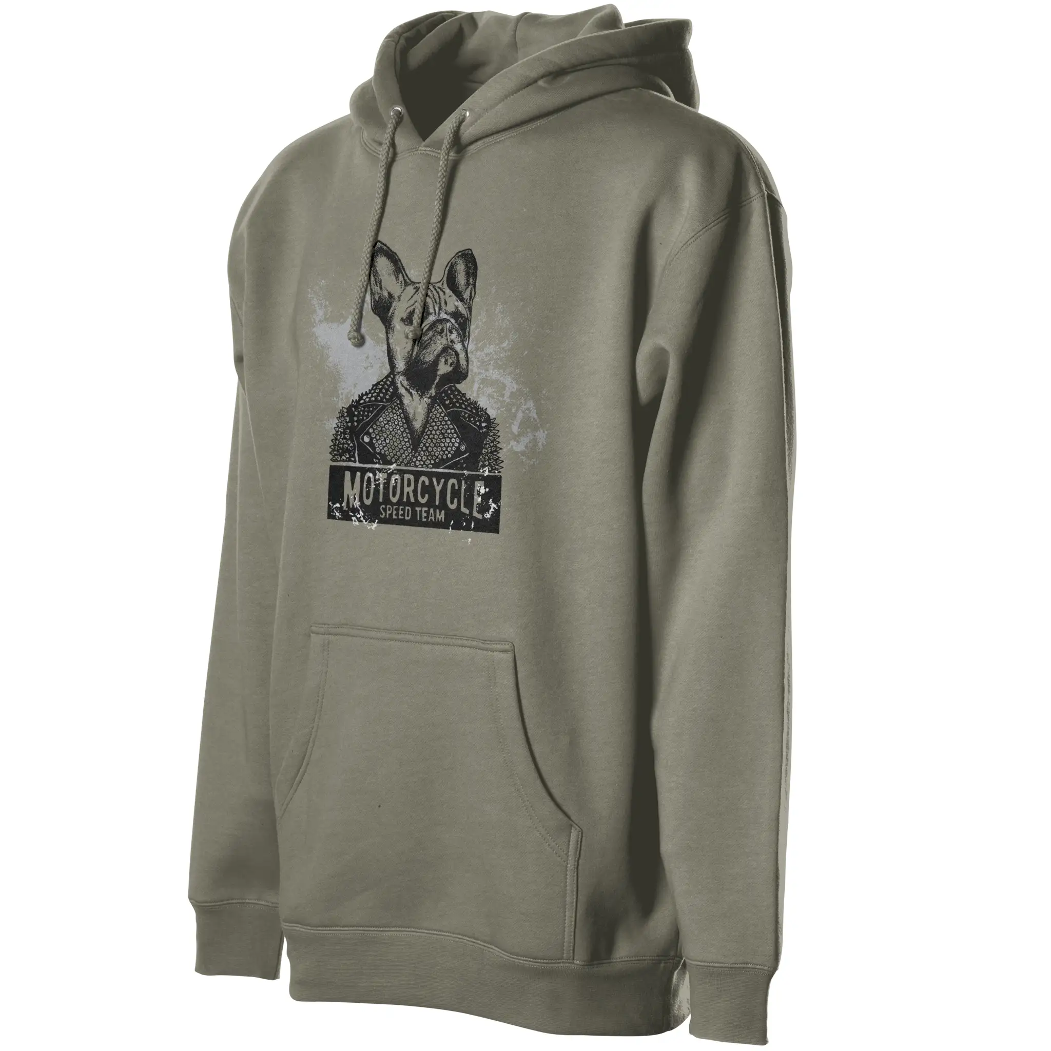 Motorcycle Frenchie Fleece Pullover Hoodie