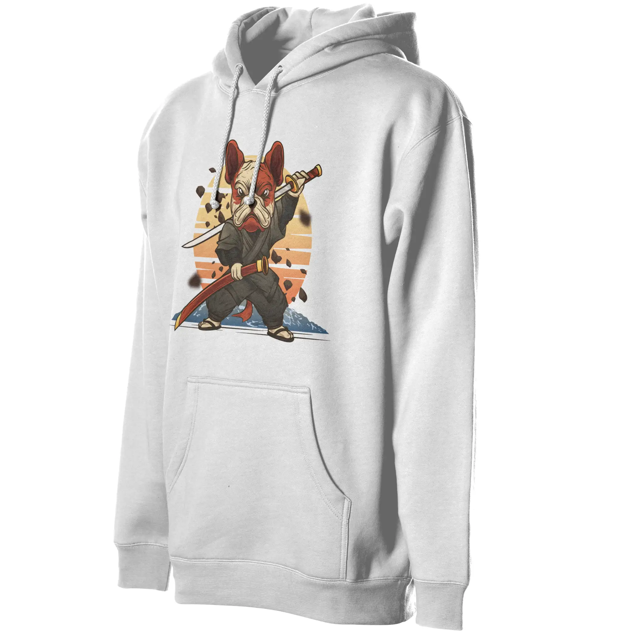 Samurai Hoodie for Frenchie Lovers - Premium Fleece Pullover with Eco-Friendly Features