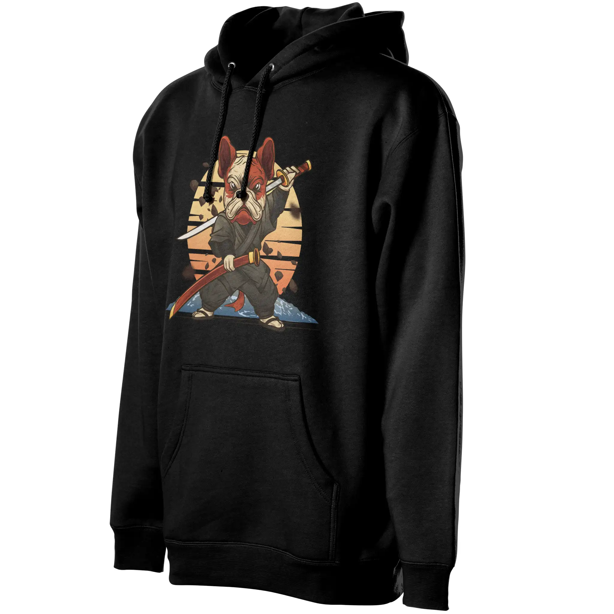 Samurai Hoodie for Frenchie Lovers - Premium Fleece Pullover with Eco-Friendly Features