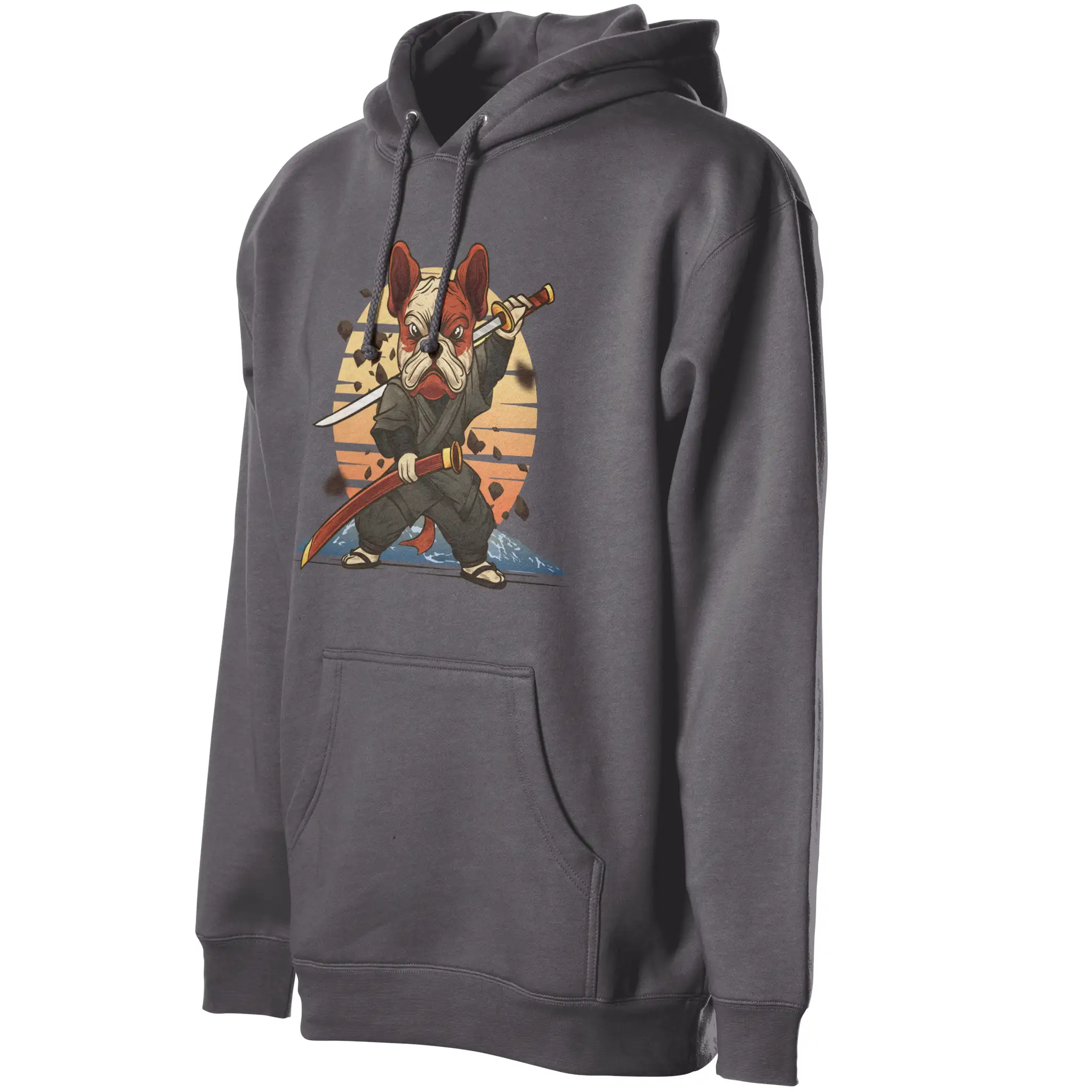 Samurai Hoodie for Frenchie Lovers - Premium Fleece Pullover with Eco-Friendly Features