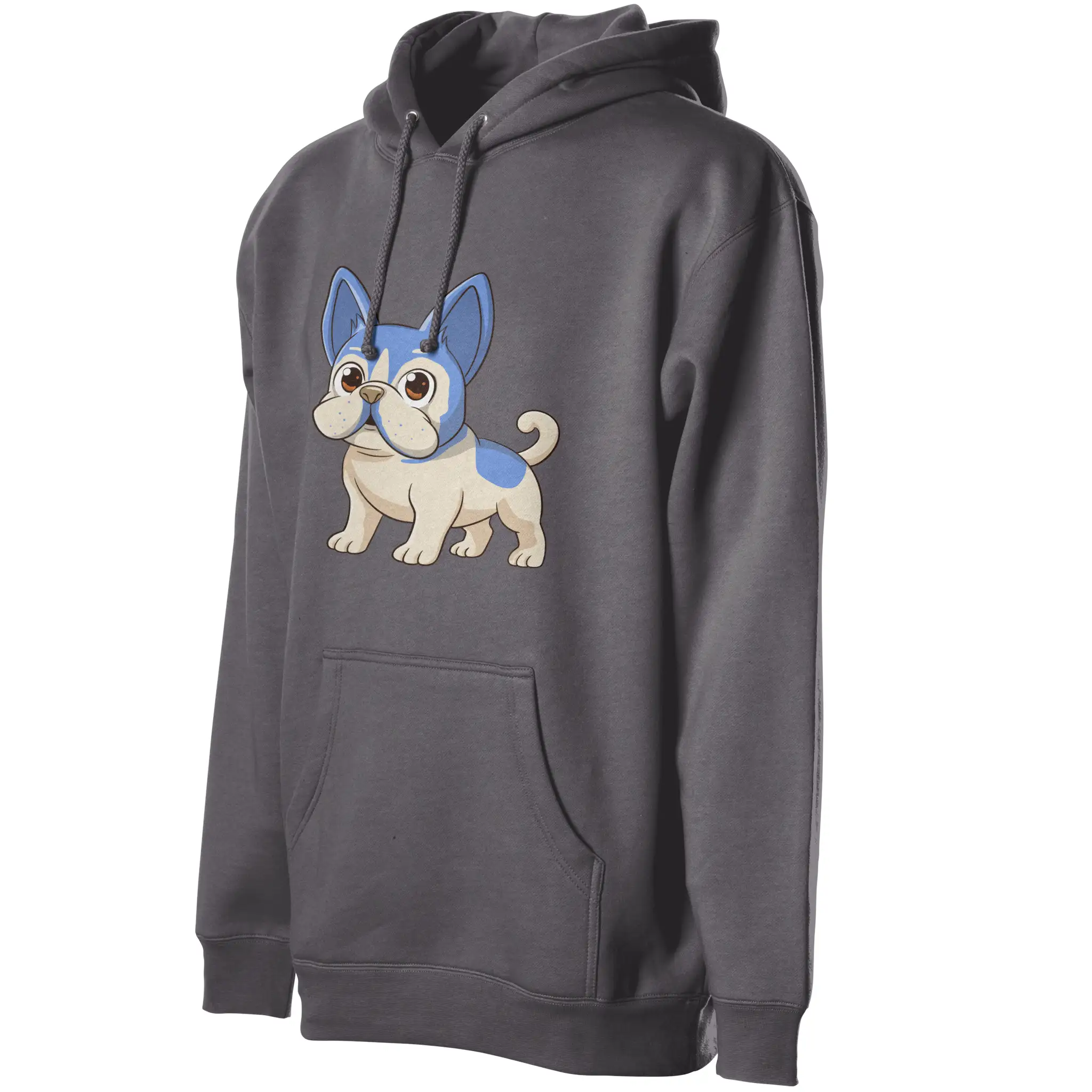 Frenchie Anime Hoodie Fleece Pullover - Cozy Unisex Style with Premium Fabric and Hidden Pockets