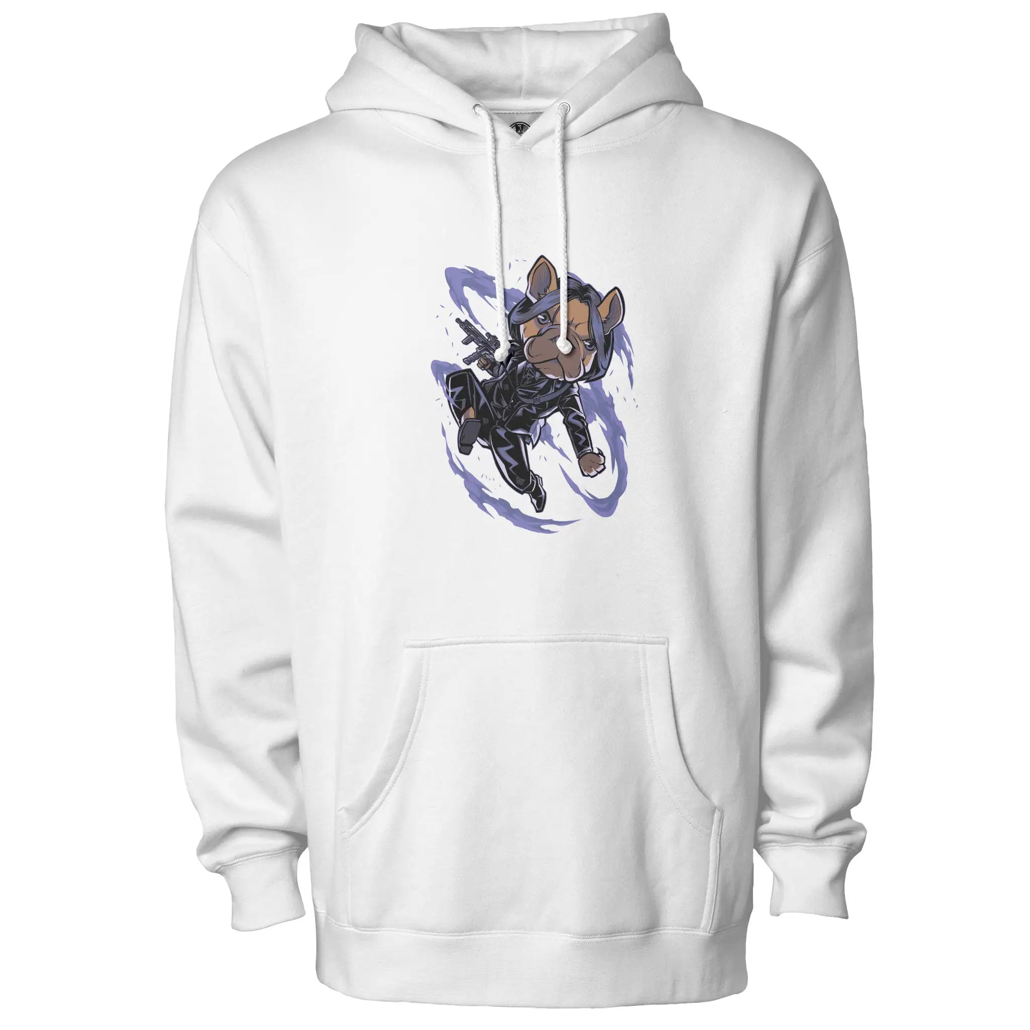 John Wick Frenchie Fleece Pullover Hoodie - Unisex Premium Cotton Dog Dad Apparel #VigilanteStyle #DogFashion #WearYourStory