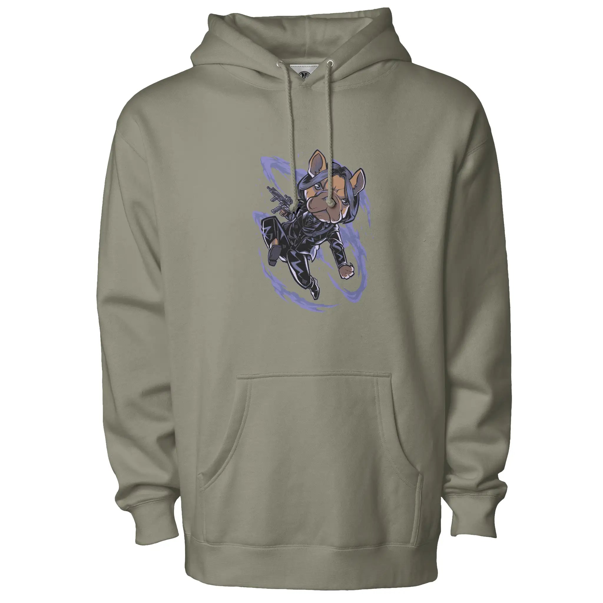 John Wick Frenchie Fleece Pullover Hoodie - Unisex Premium Cotton Dog Dad Apparel #VigilanteStyle #DogFashion #WearYourStory
