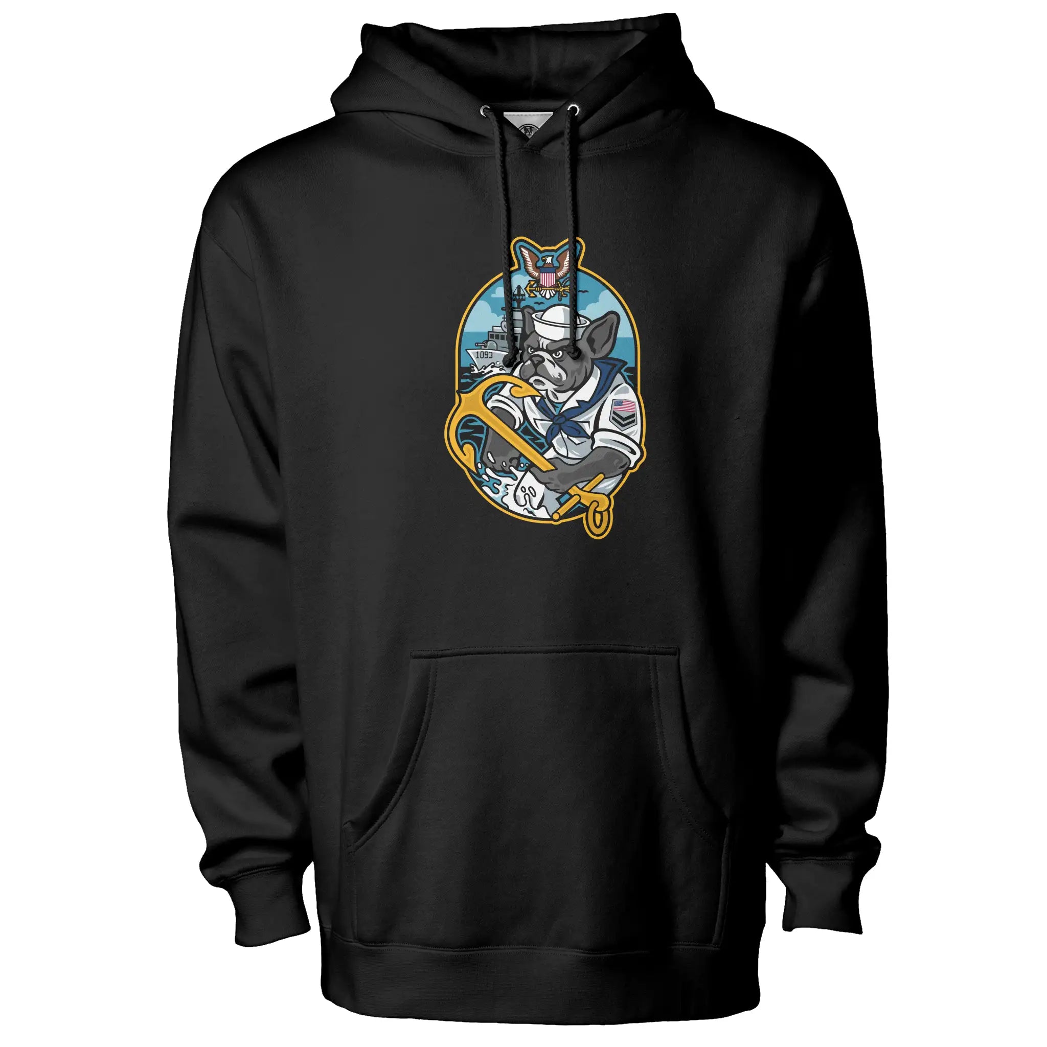 US Navy Frenchie Premium Fleece Pullover Hoodie