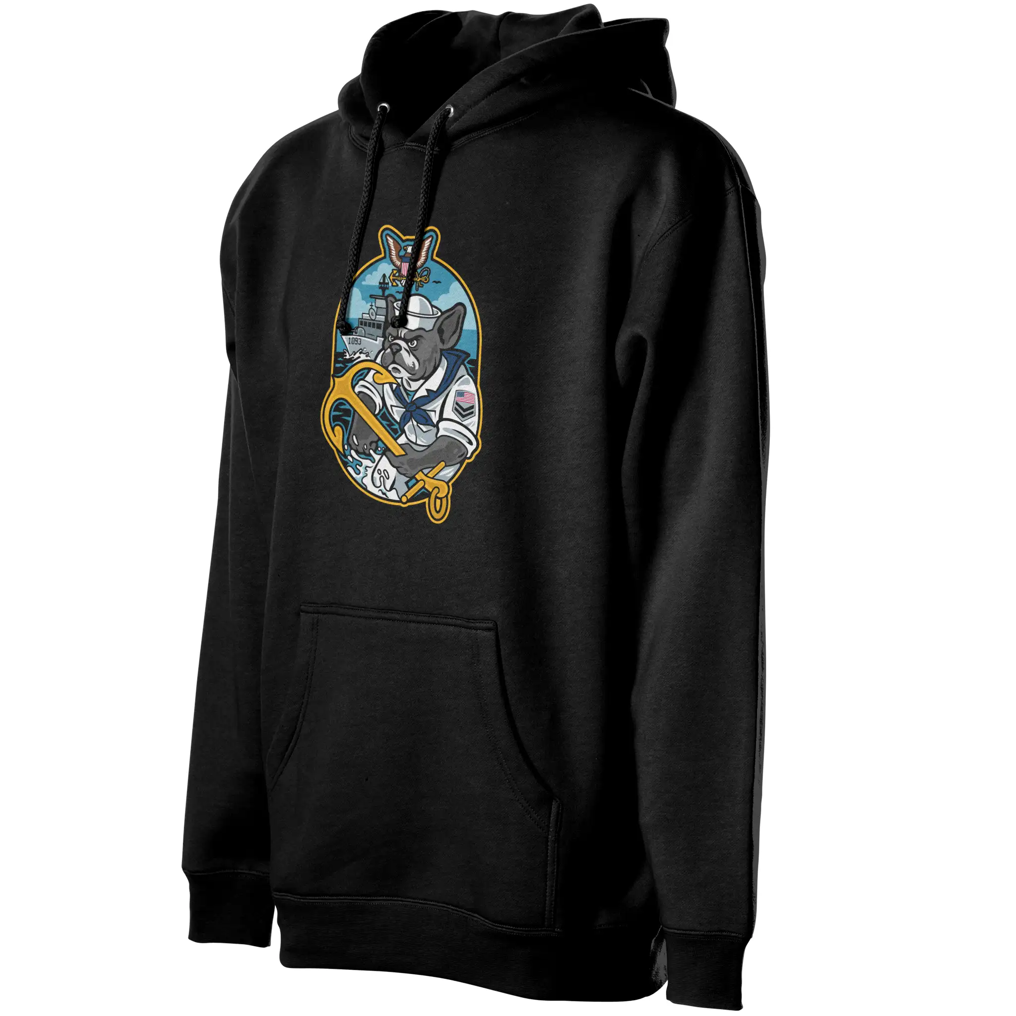 US Navy Frenchie Premium Fleece Pullover Hoodie
