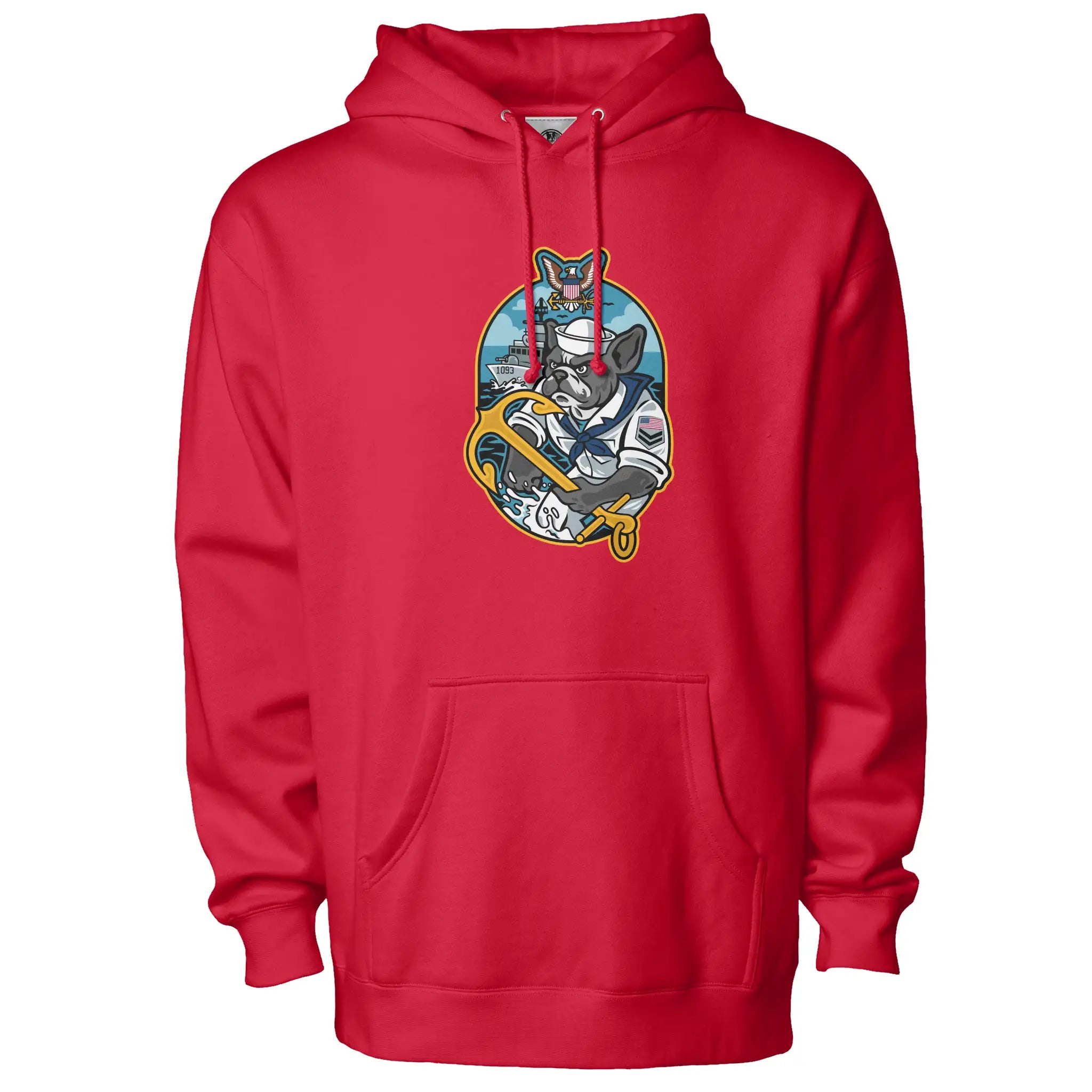 US Navy Frenchie Premium Fleece Pullover Hoodie