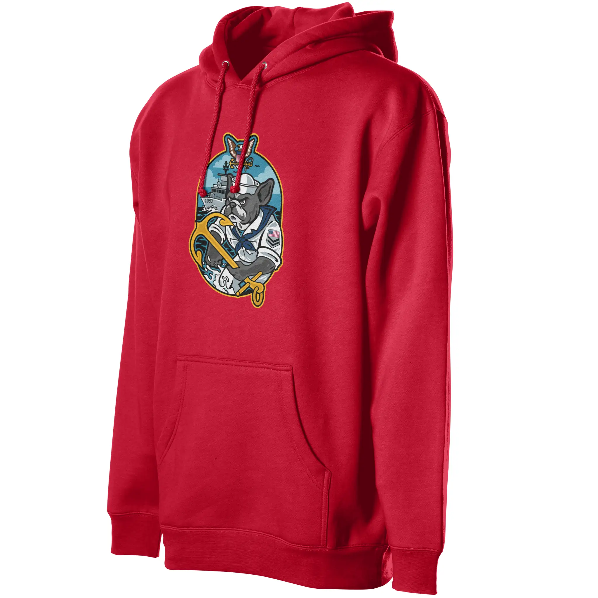 US Navy Frenchie Premium Fleece Pullover Hoodie