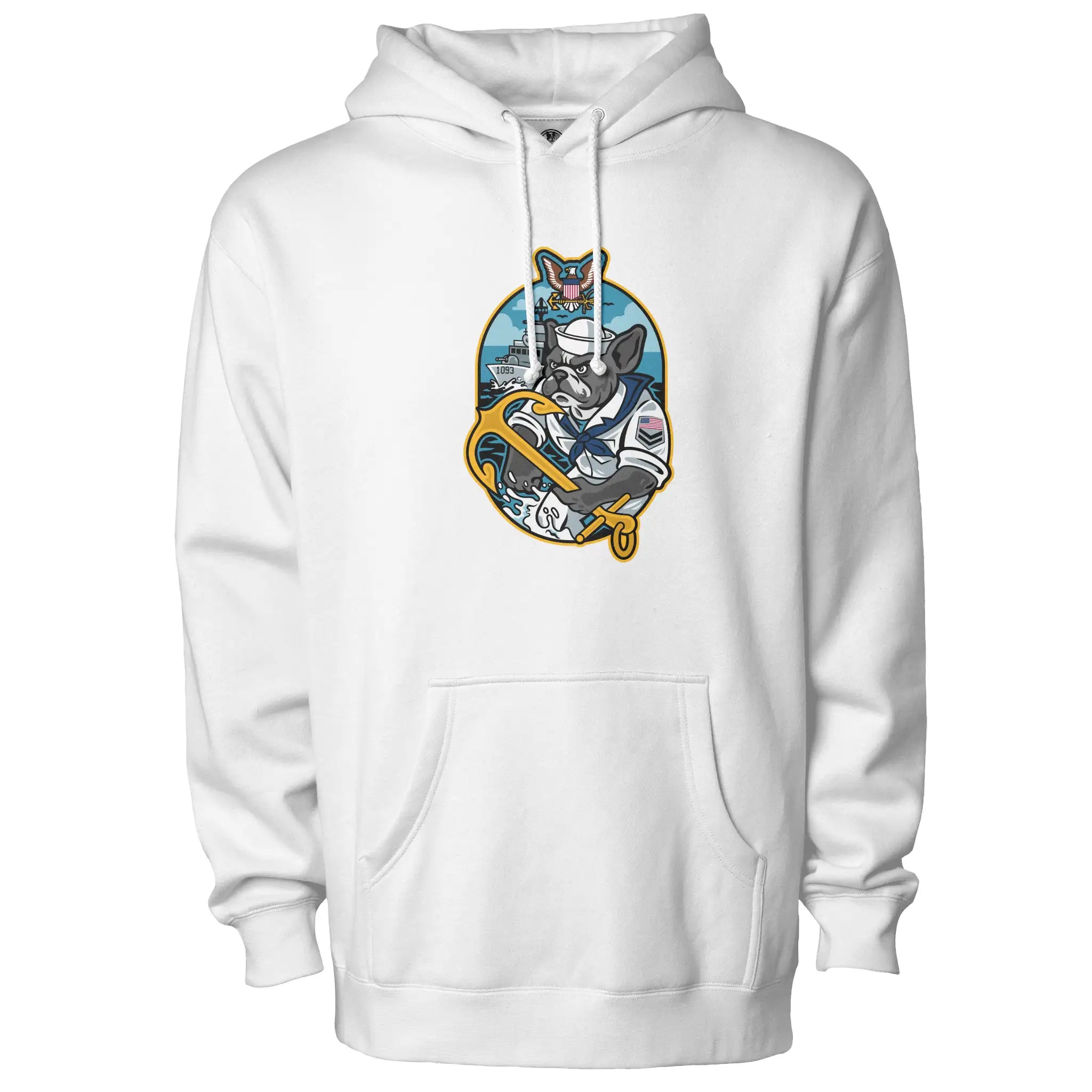US Navy Frenchie Premium Fleece Pullover Hoodie