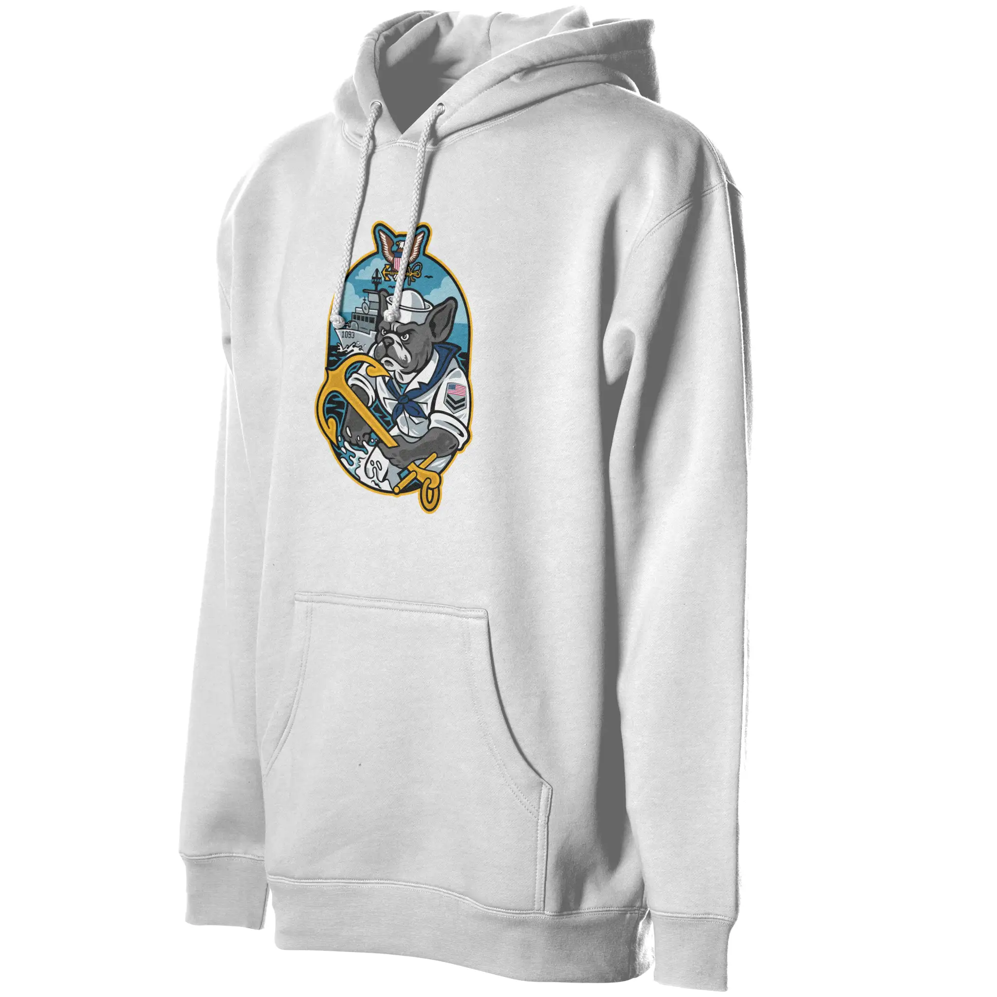 US Navy Frenchie Premium Fleece Pullover Hoodie