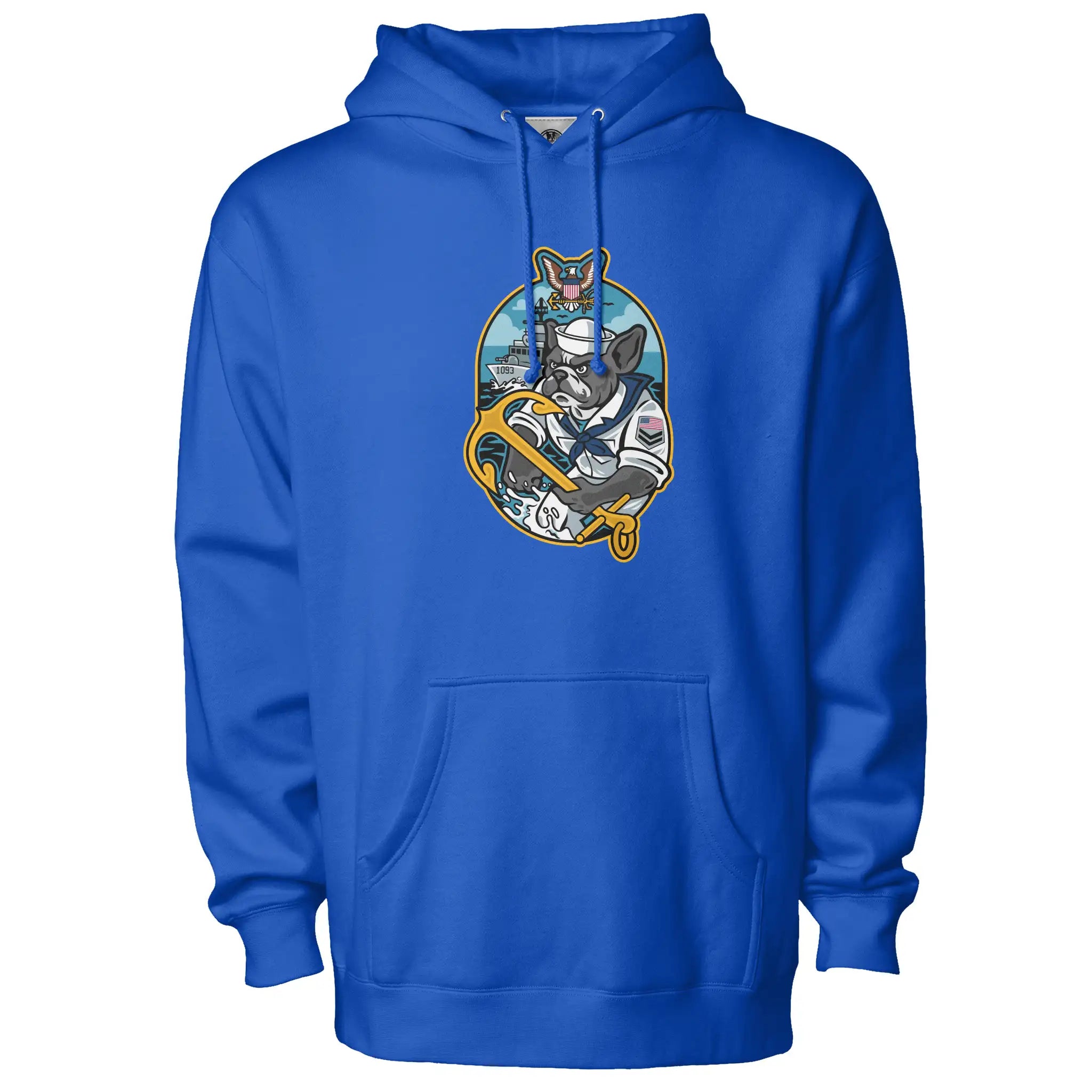 US Navy Frenchie Premium Fleece Pullover Hoodie