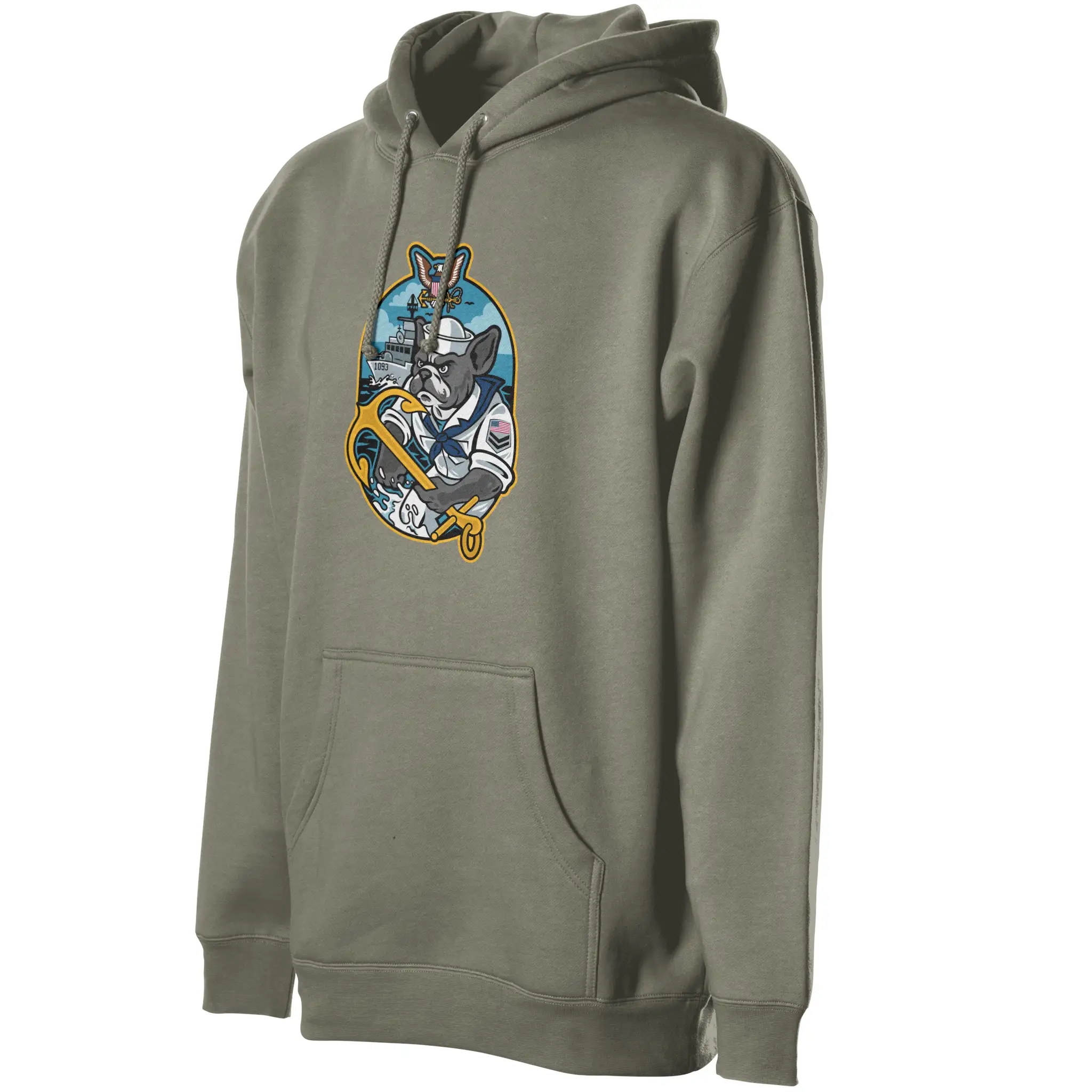 US Navy Frenchie Premium Fleece Pullover Hoodie