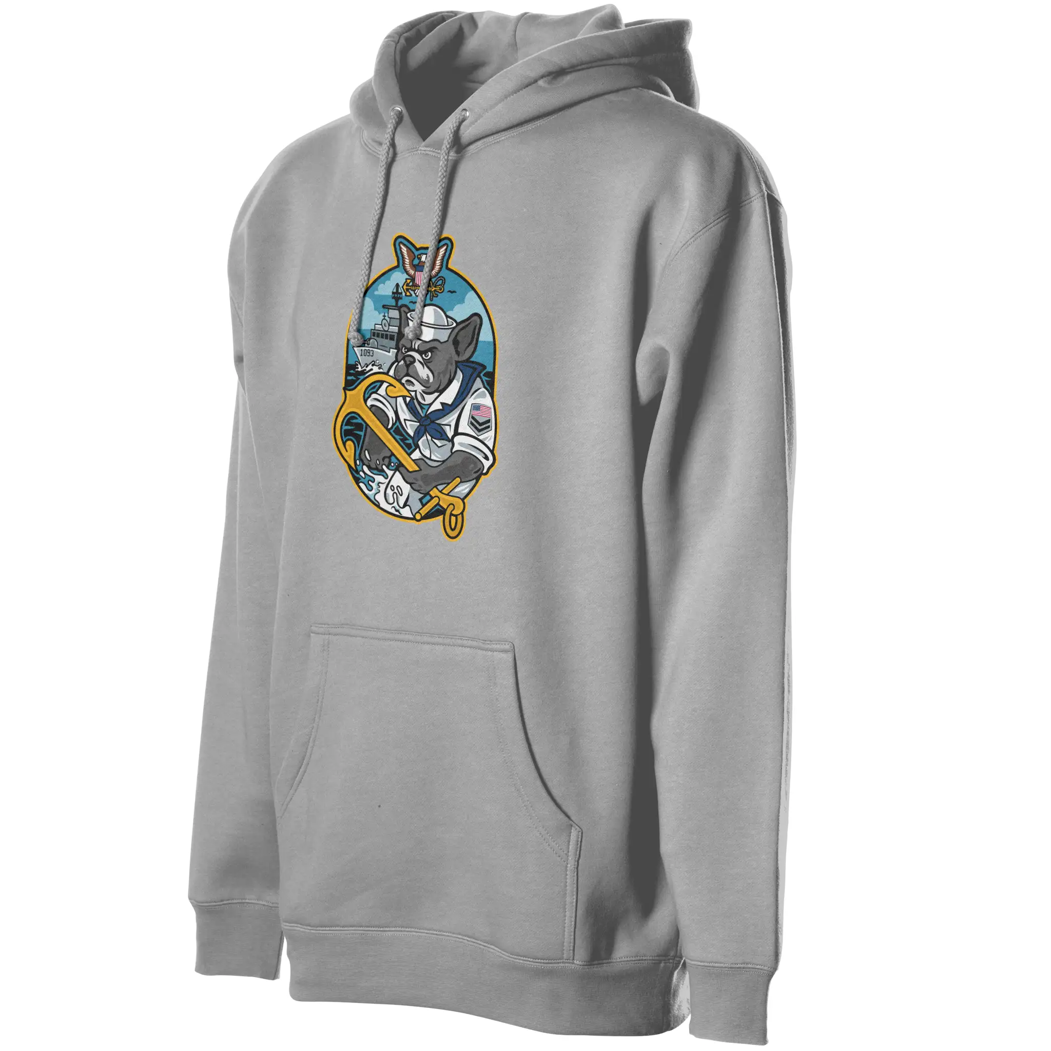 US Navy Frenchie Premium Fleece Pullover Hoodie
