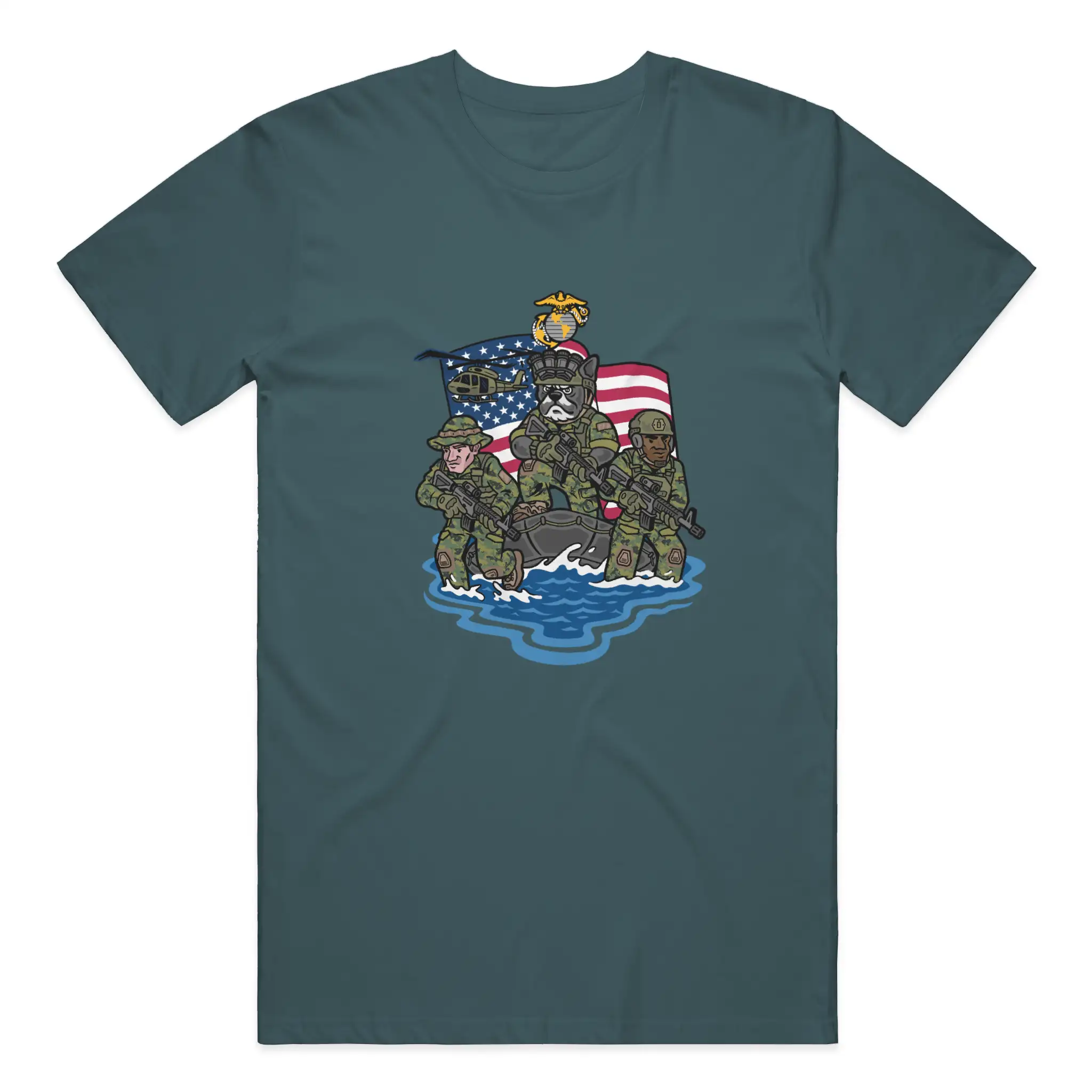 Marine Corps French Bulldog Soft Cotton Graphic Tee