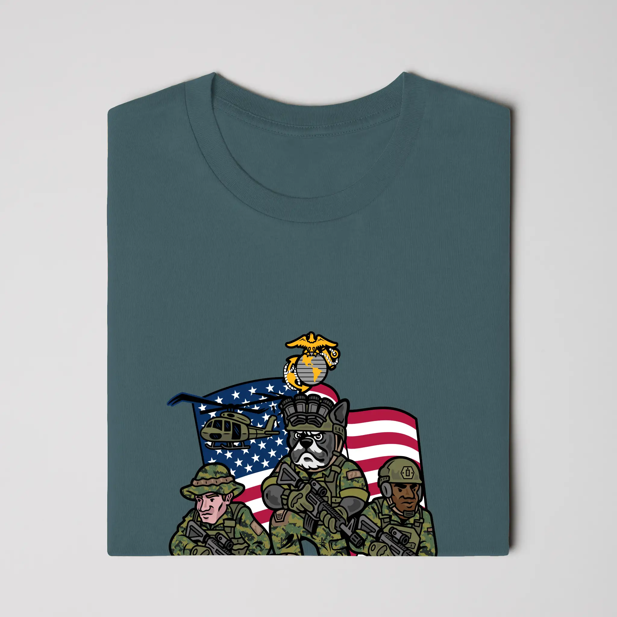 Marine Corps French Bulldog Soft Cotton Graphic Tee