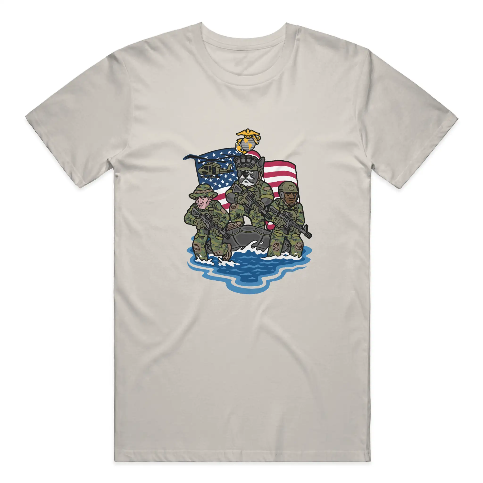 Marine Corps French Bulldog Soft Cotton Graphic Tee