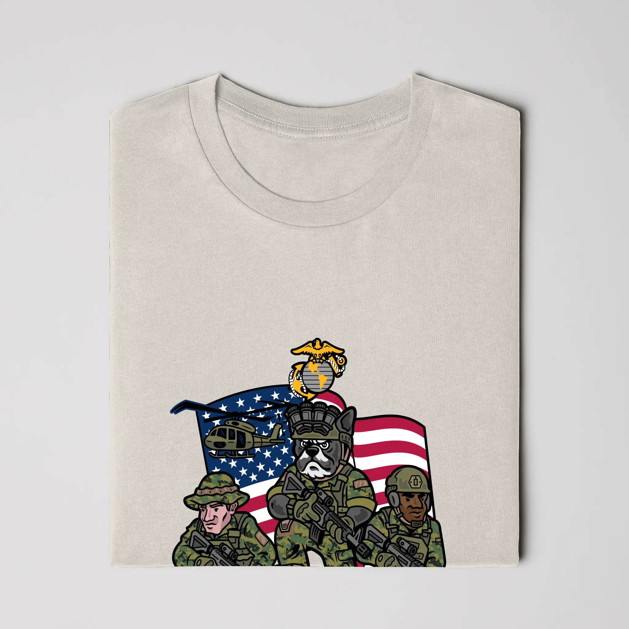 Marine Corps French Bulldog Soft Cotton Graphic Tee