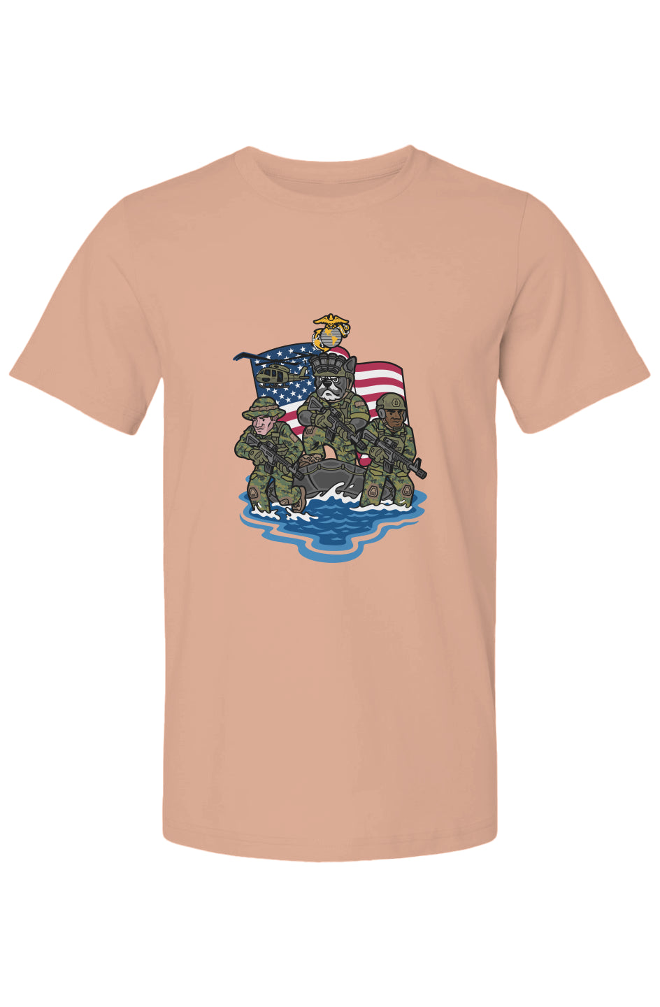 Marine Corps French Bulldog Soft Cotton Graphic Tee