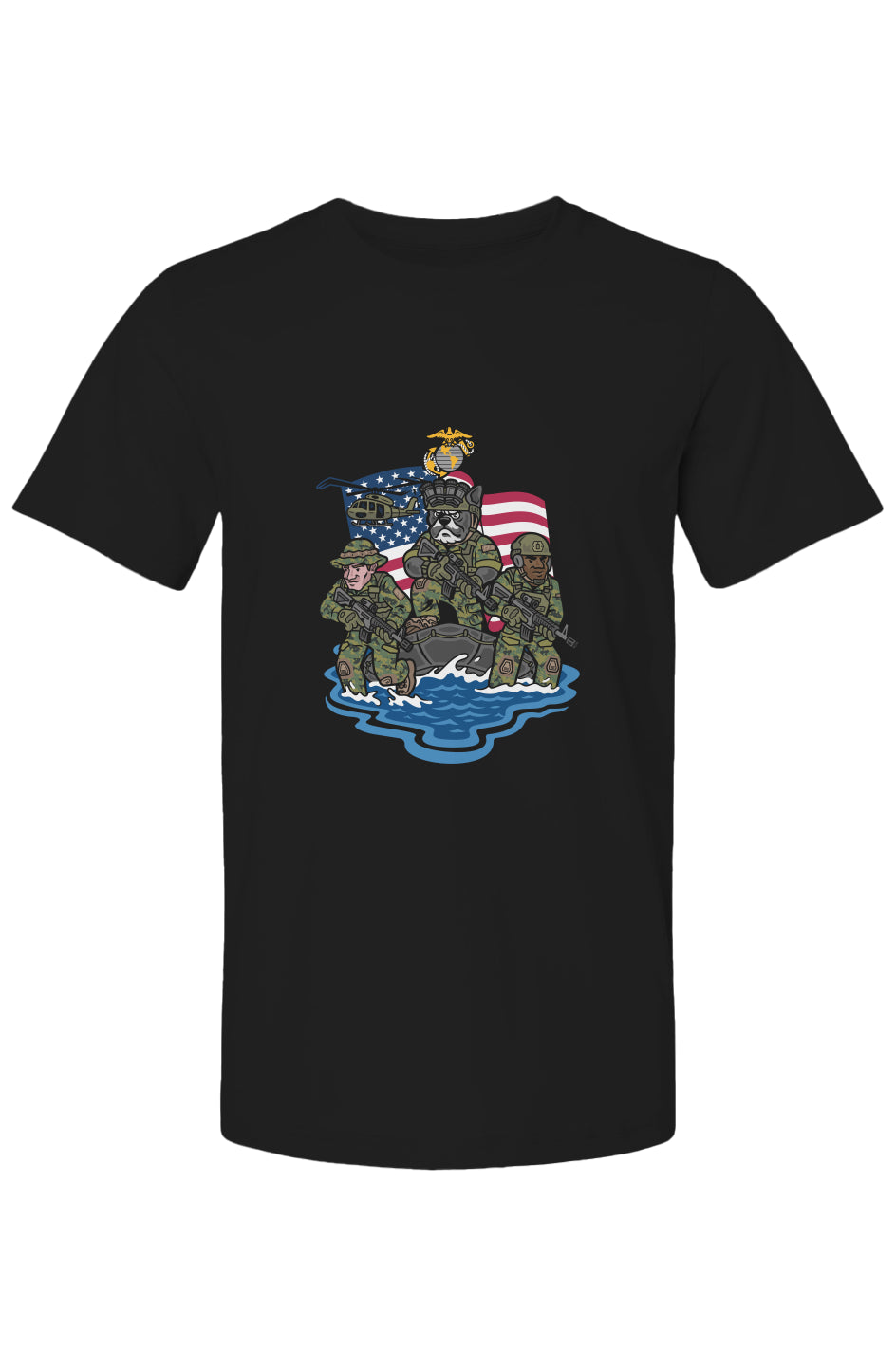 Marine Corps French Bulldog Soft Cotton Graphic Tee