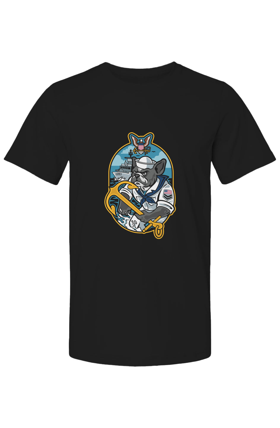 Navy French Bulldog soft cotton graphic tee