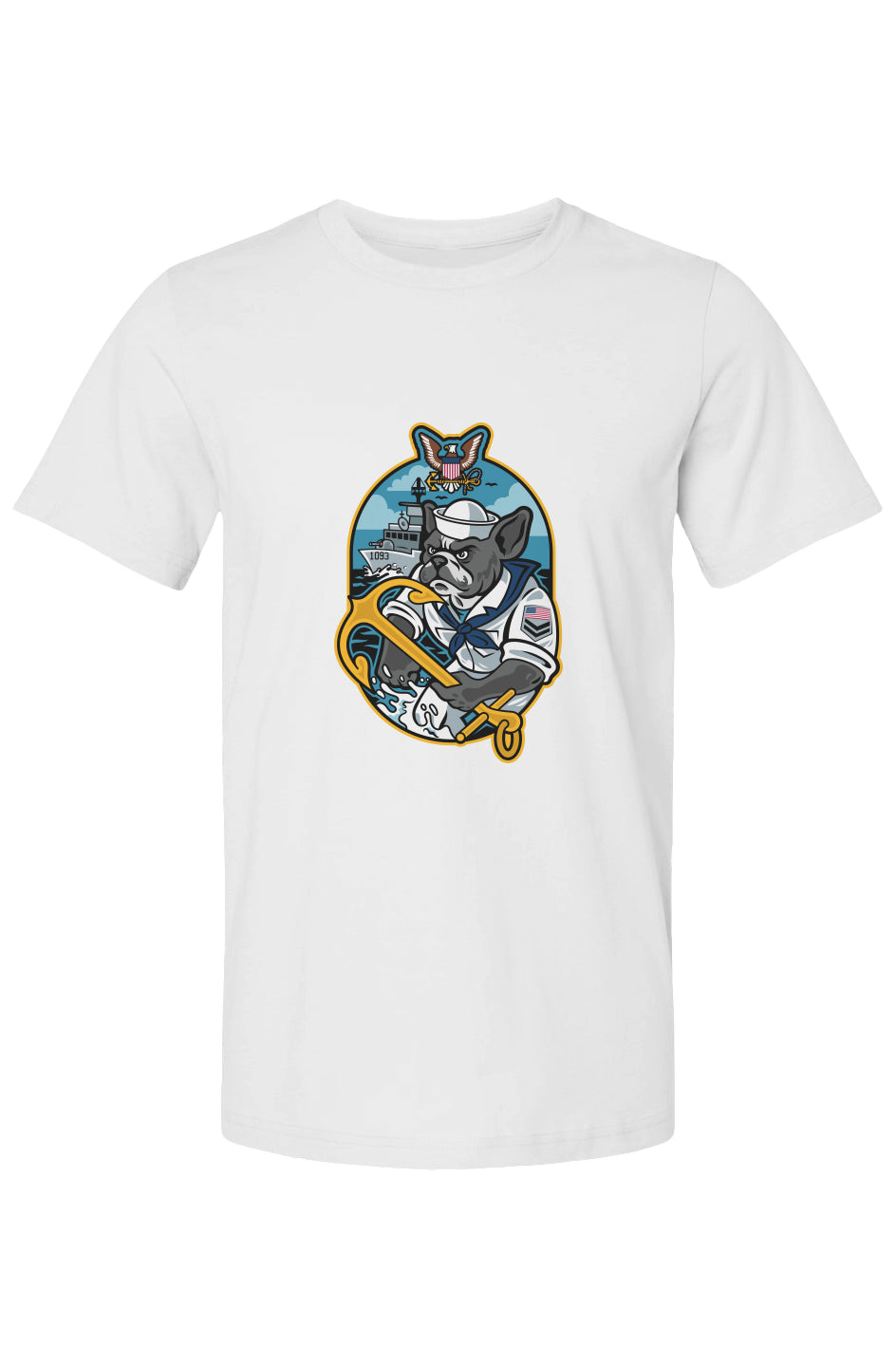Navy French Bulldog soft cotton graphic tee
