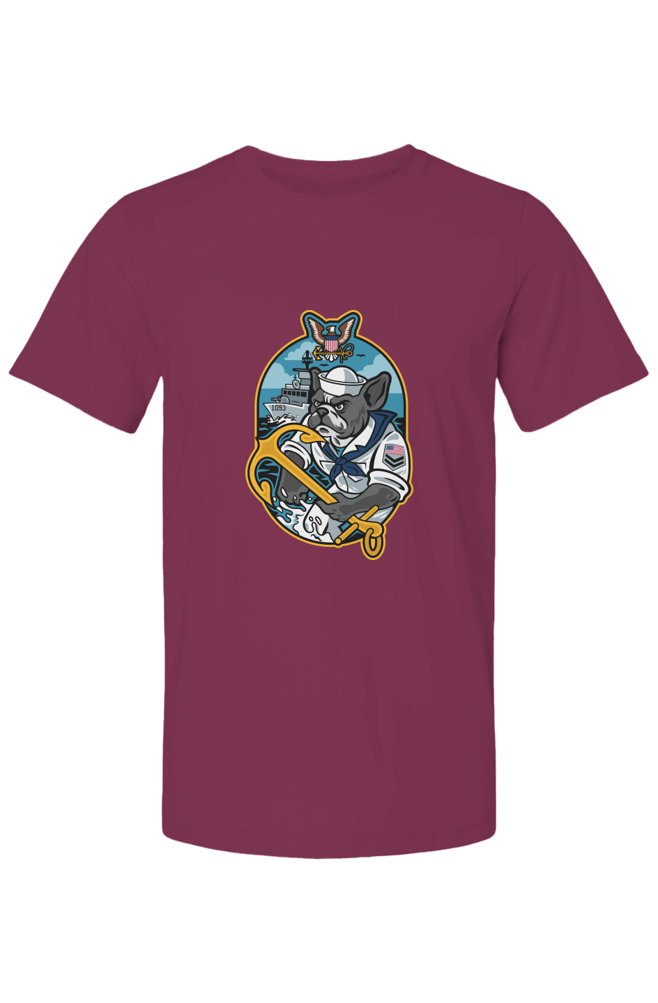 Navy French Bulldog soft cotton graphic tee