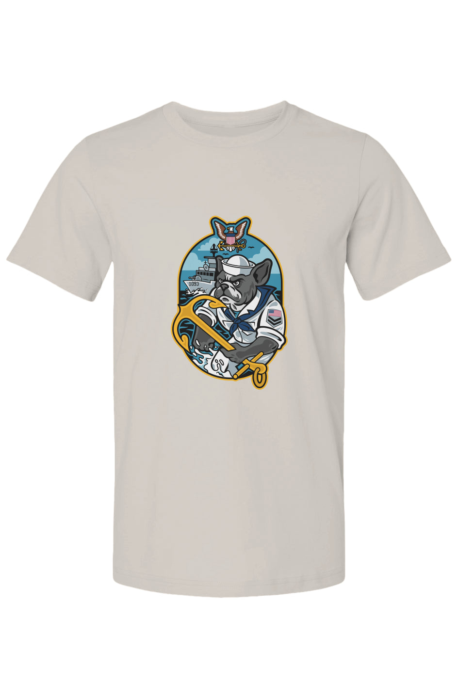 Navy French Bulldog soft cotton graphic tee