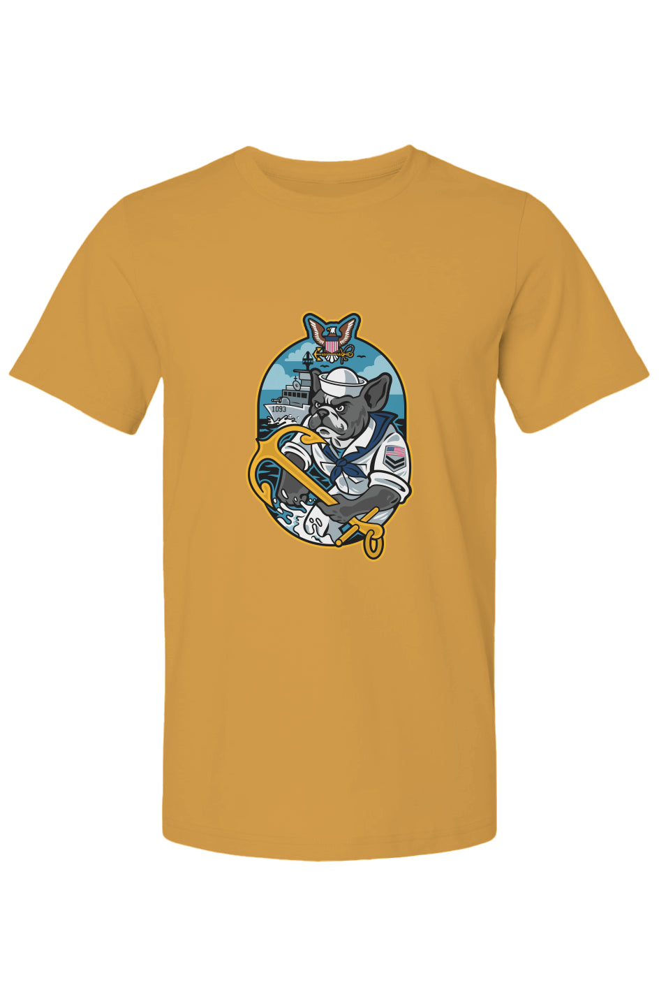 Navy French Bulldog soft cotton graphic tee