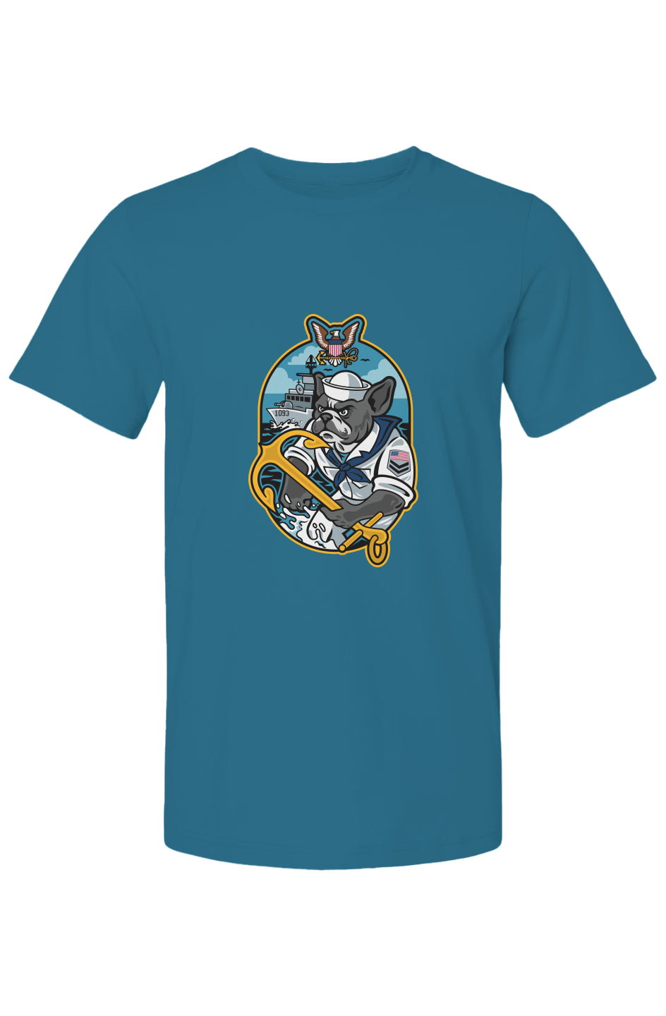 Navy French Bulldog soft cotton graphic tee